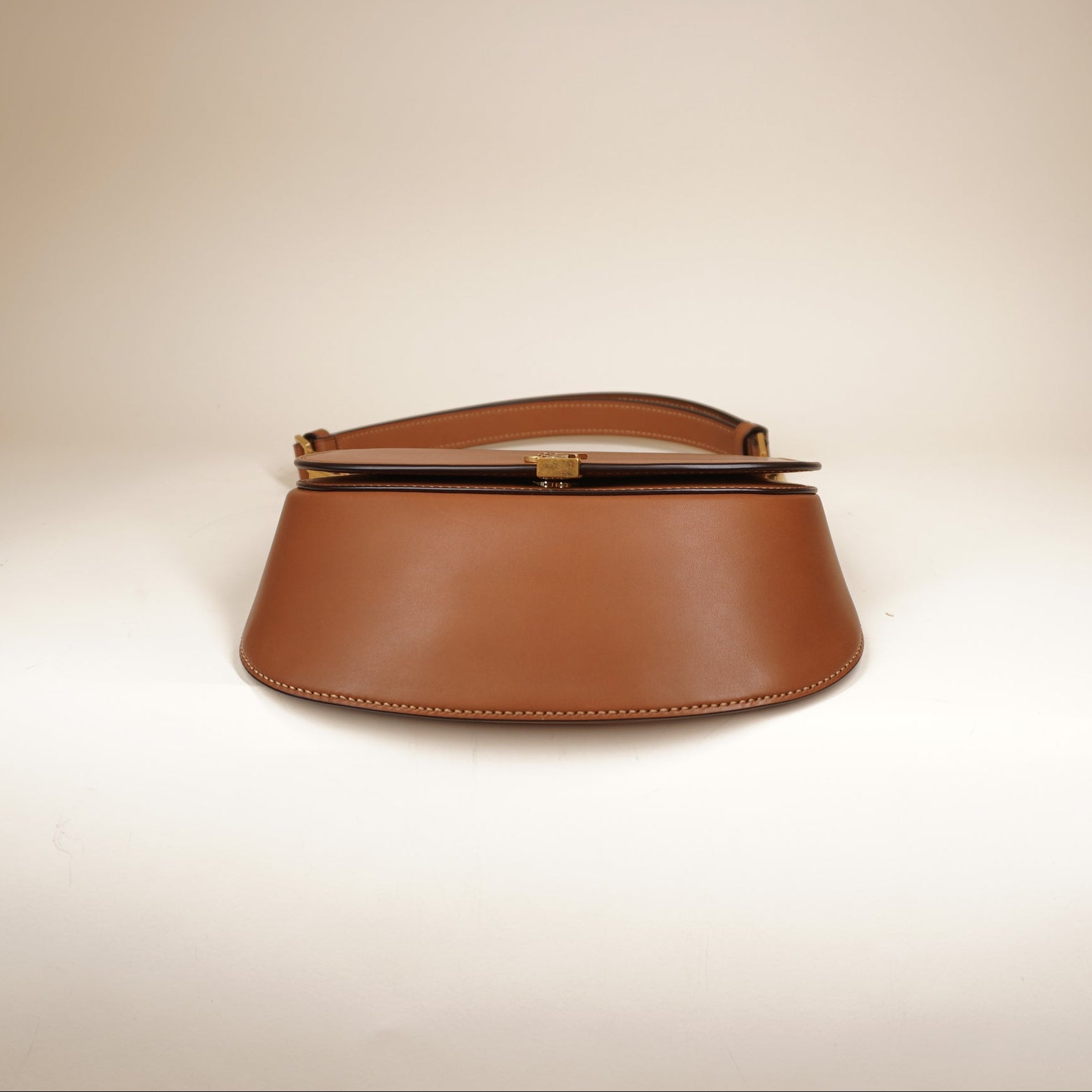 PRE-OWNED YSL Voltaire Smooth Calfskin Shoulder Bag Brown