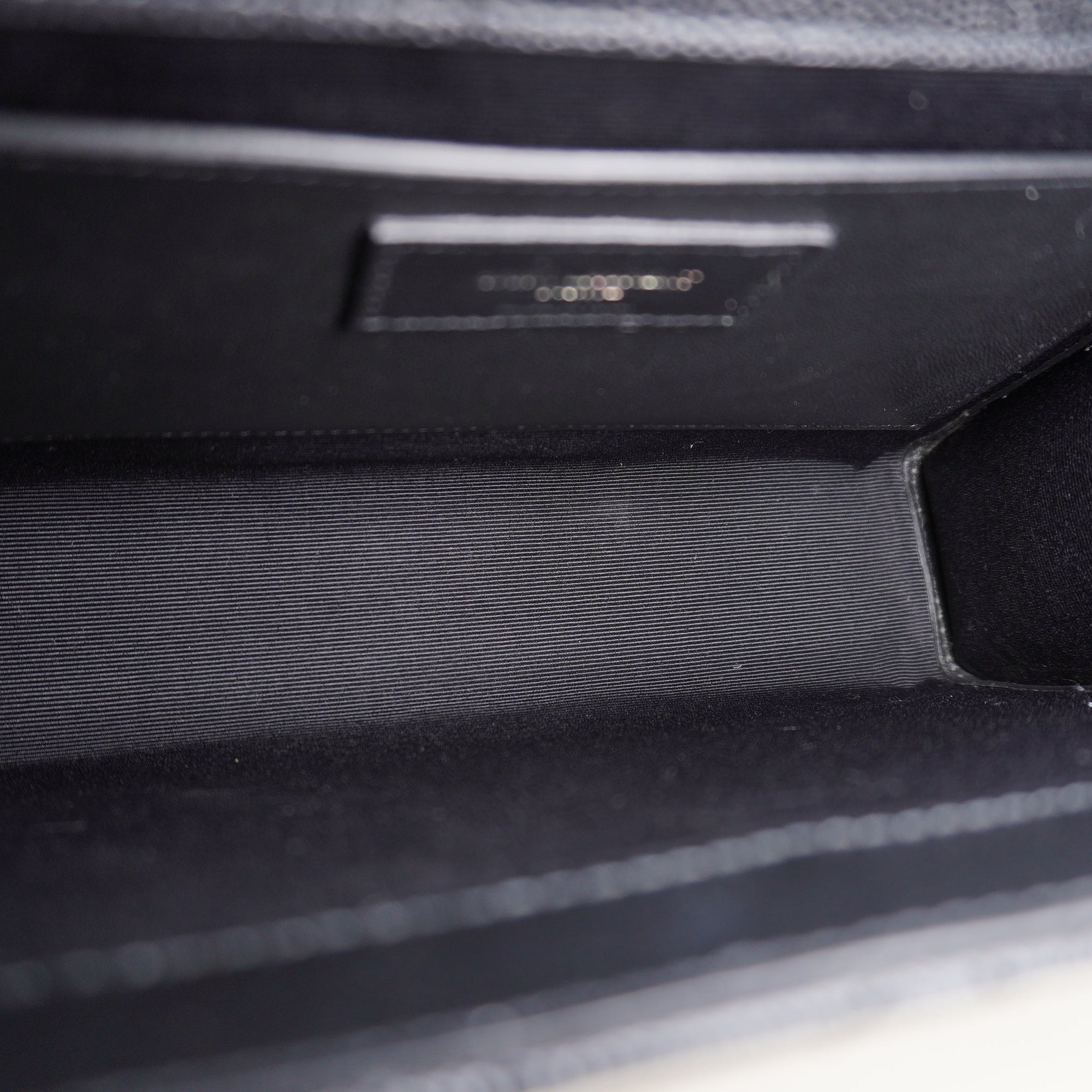 PRE-OWNED Black Quilted Grain Envelope Shoulder Bag