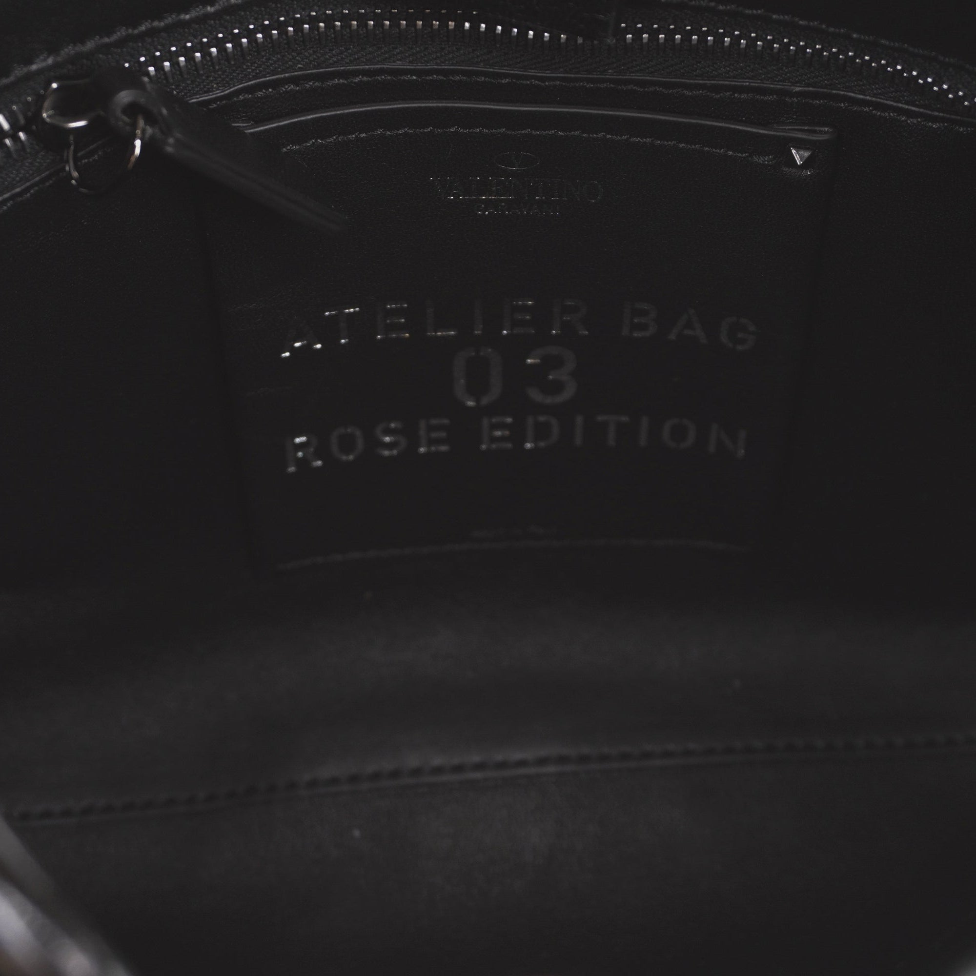 PRE-OWNED Nappa Atelier 03 Rose Edition Small Hobo Black Shoulder Bag