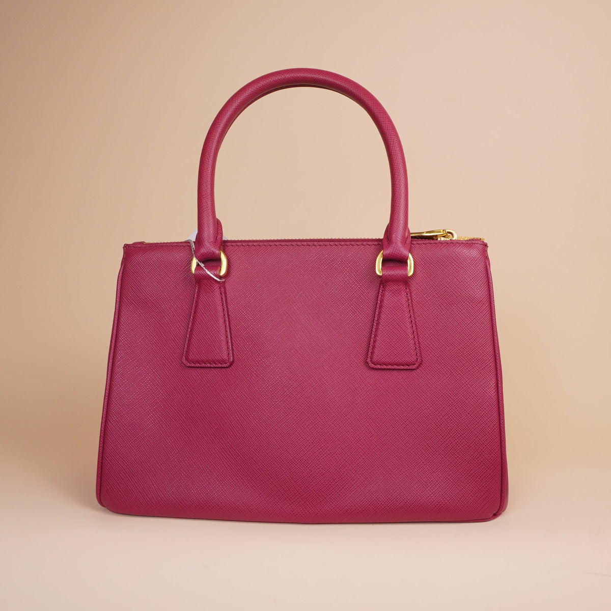 PRE-OWNED Small Galleria Saffiano Leather Tote Bag in Fuchsia Pink