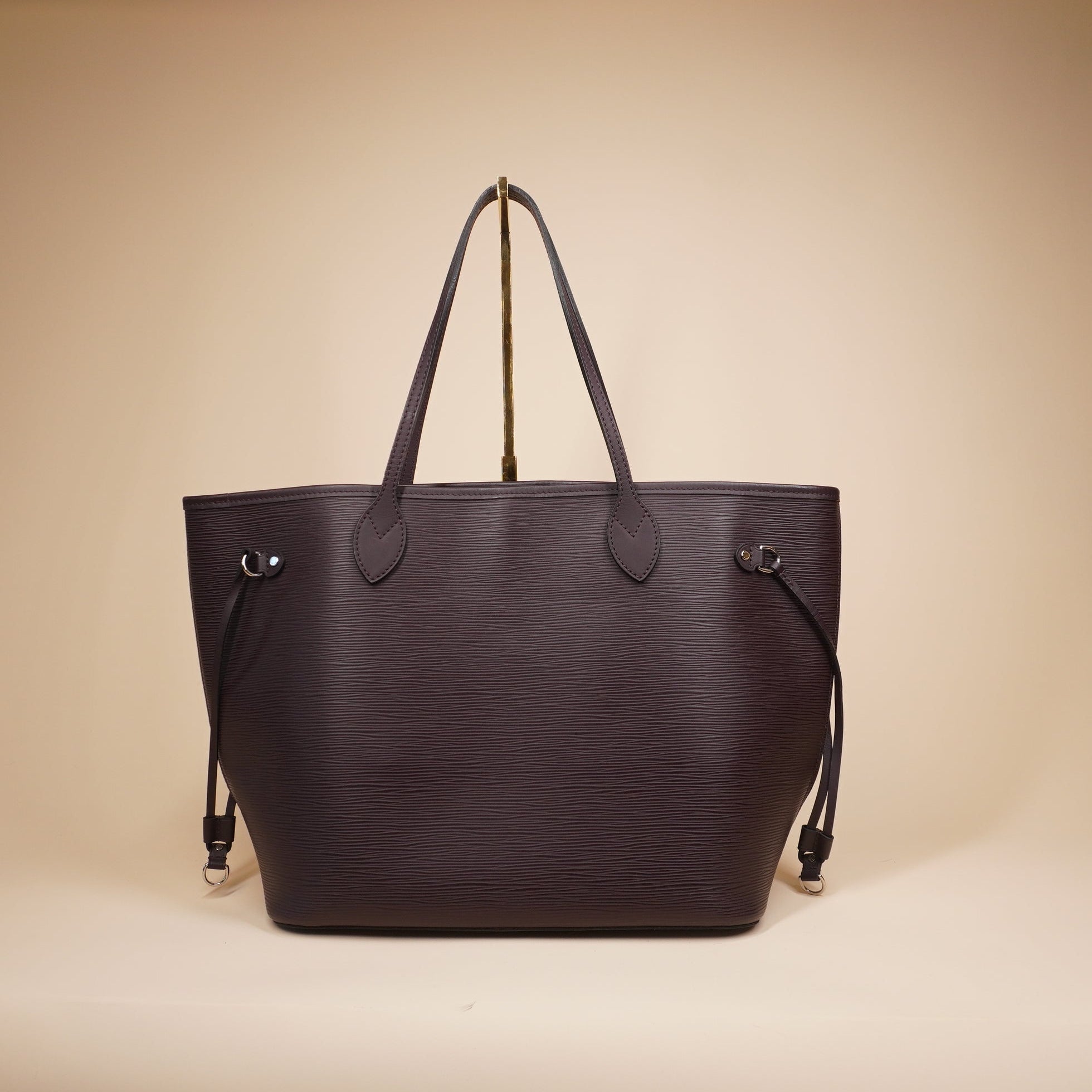PRE-OWNED LV Violet Epi Leather Neverfull MM Shoulder Bag