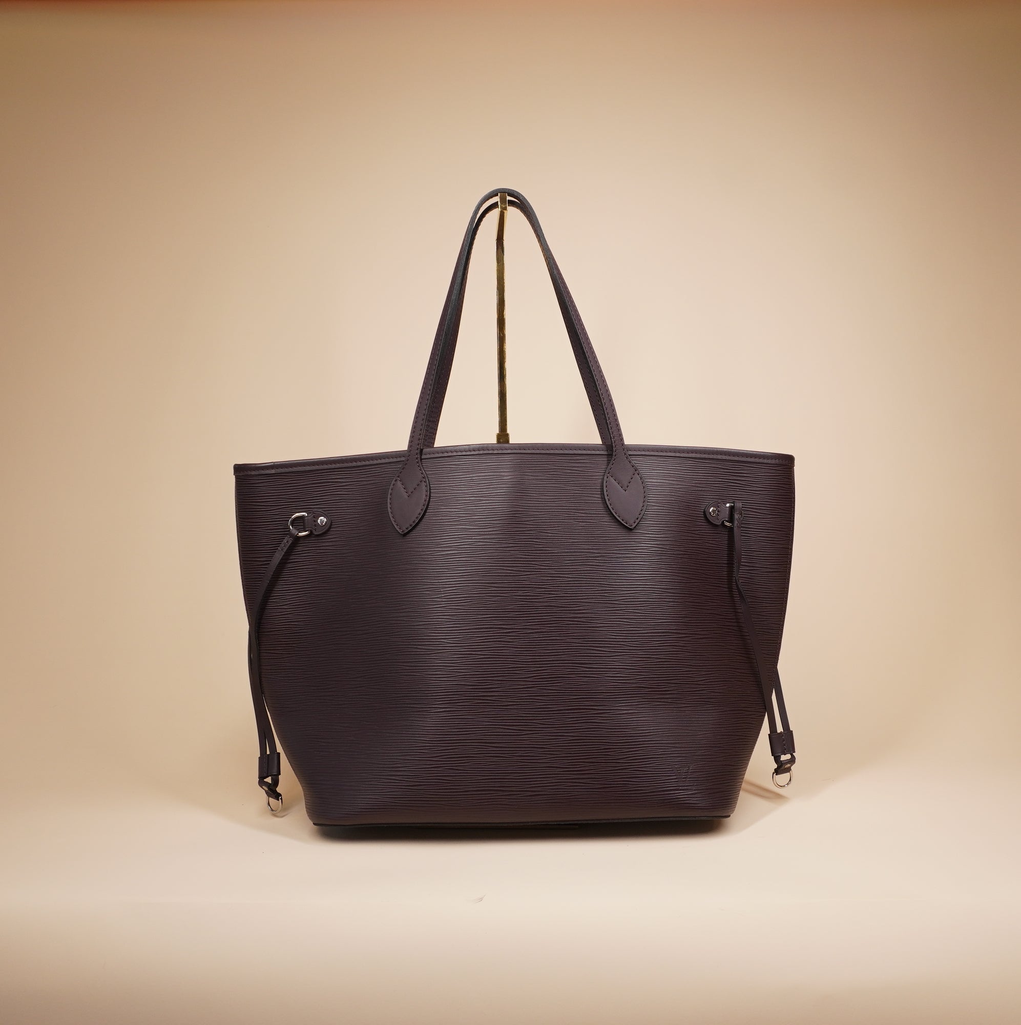 PRE-OWNED LV Violet Epi Leather Neverfull MM Shoulder Bag