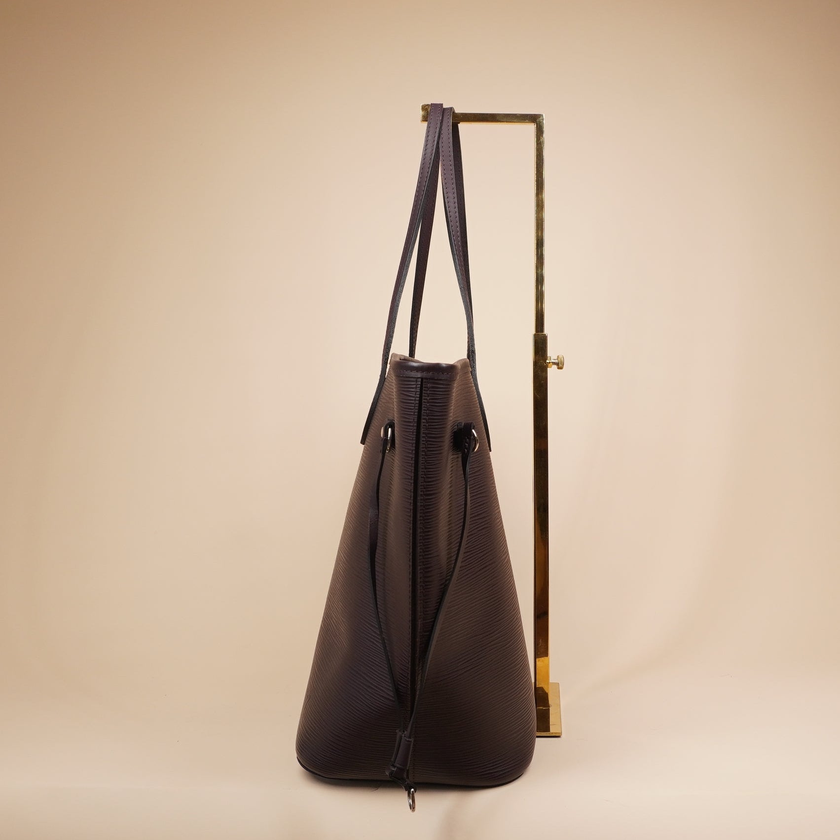 PRE-OWNED LV Violet Epi Leather Neverfull MM Shoulder Bag