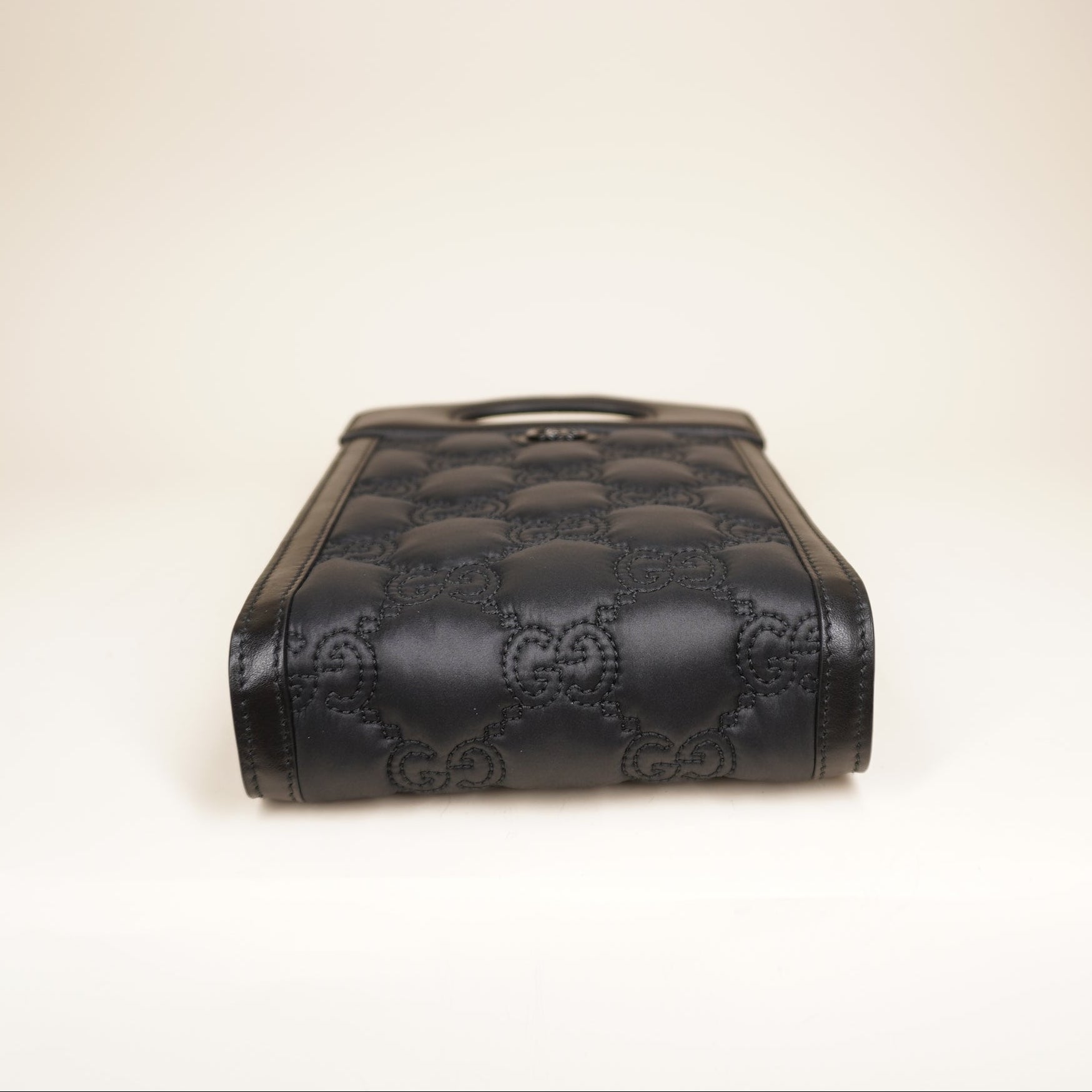 PRE-OWNED GG Matelasse Mini Cut Out Satchel Black Shoulder Bag