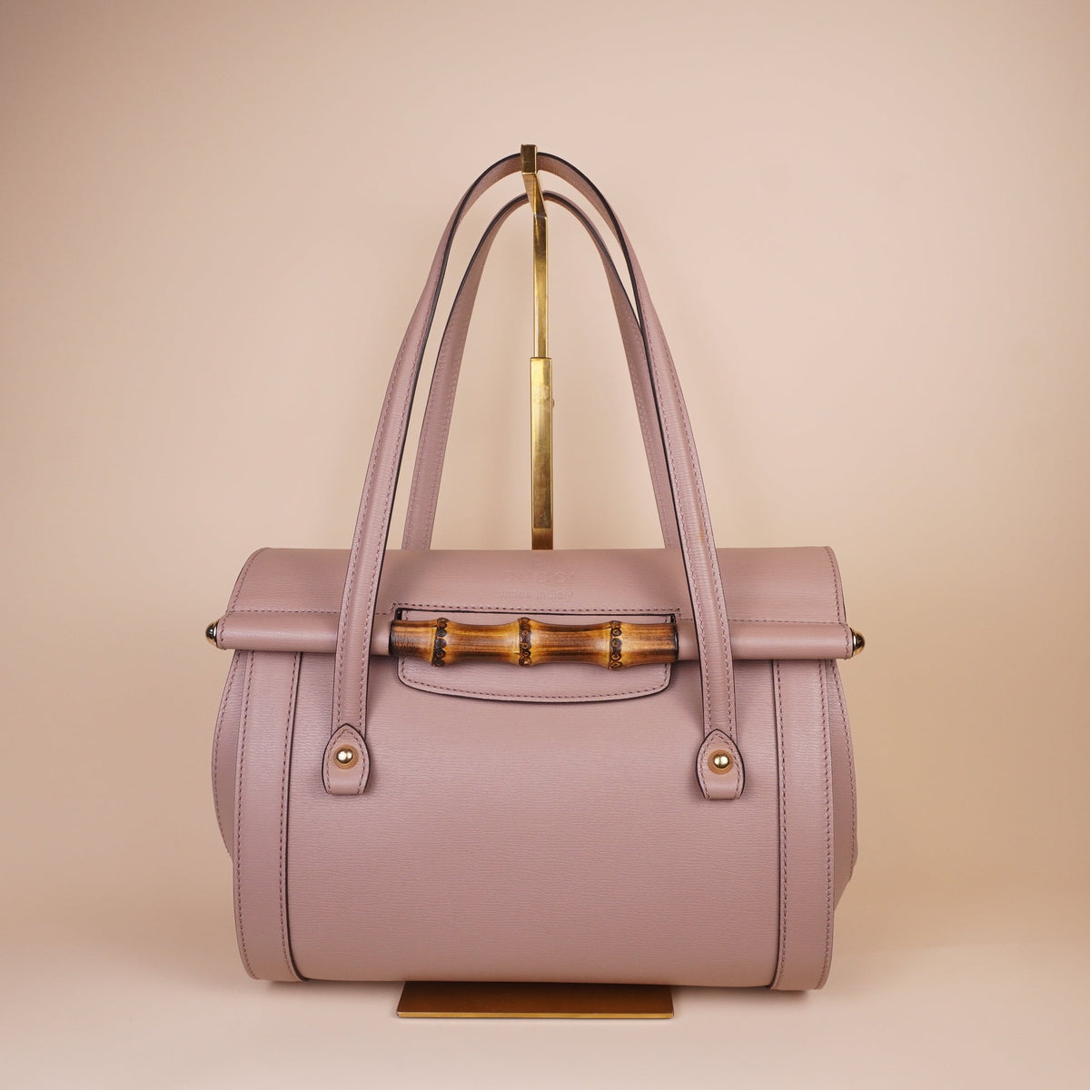 PRE-OWNED GG Medium New Bullet Bamboo Shoulder Bag Old Rose