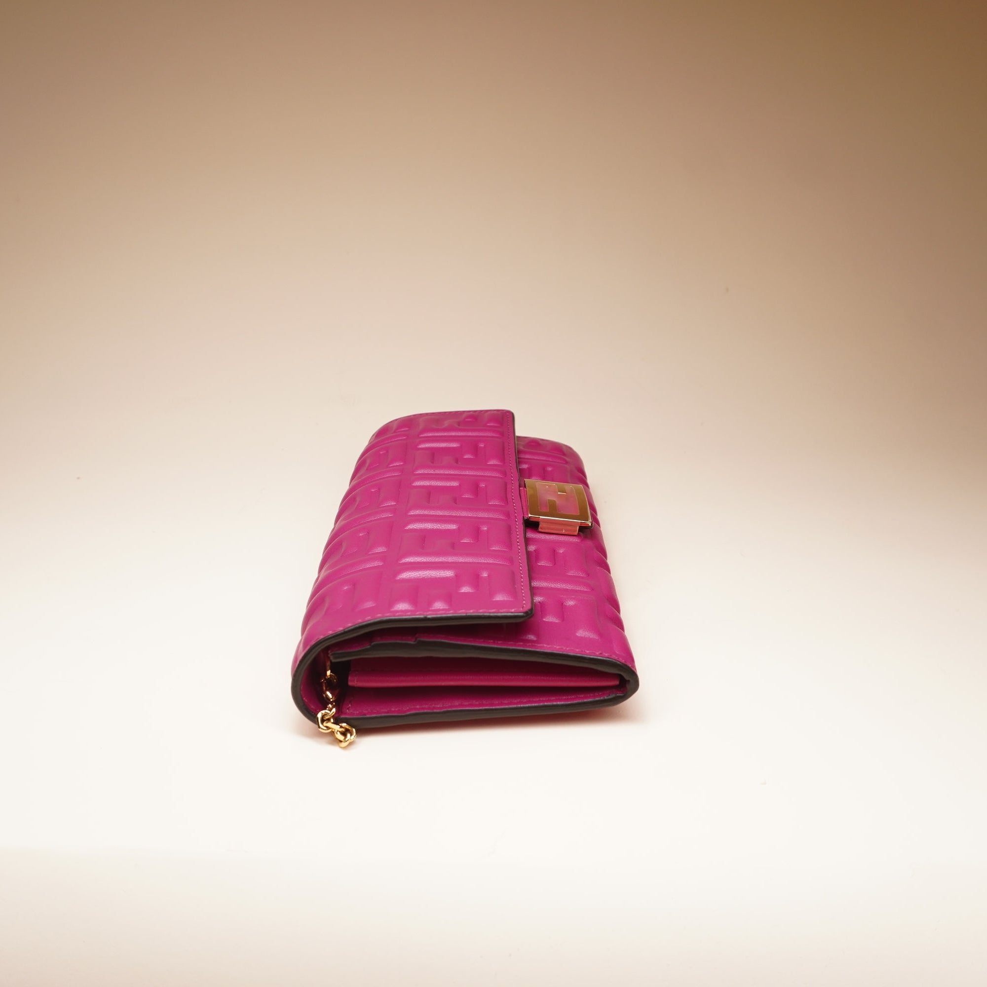 Nappa Matisse FF Embossed Continental Wallet On Chain Ciclamino Pilar