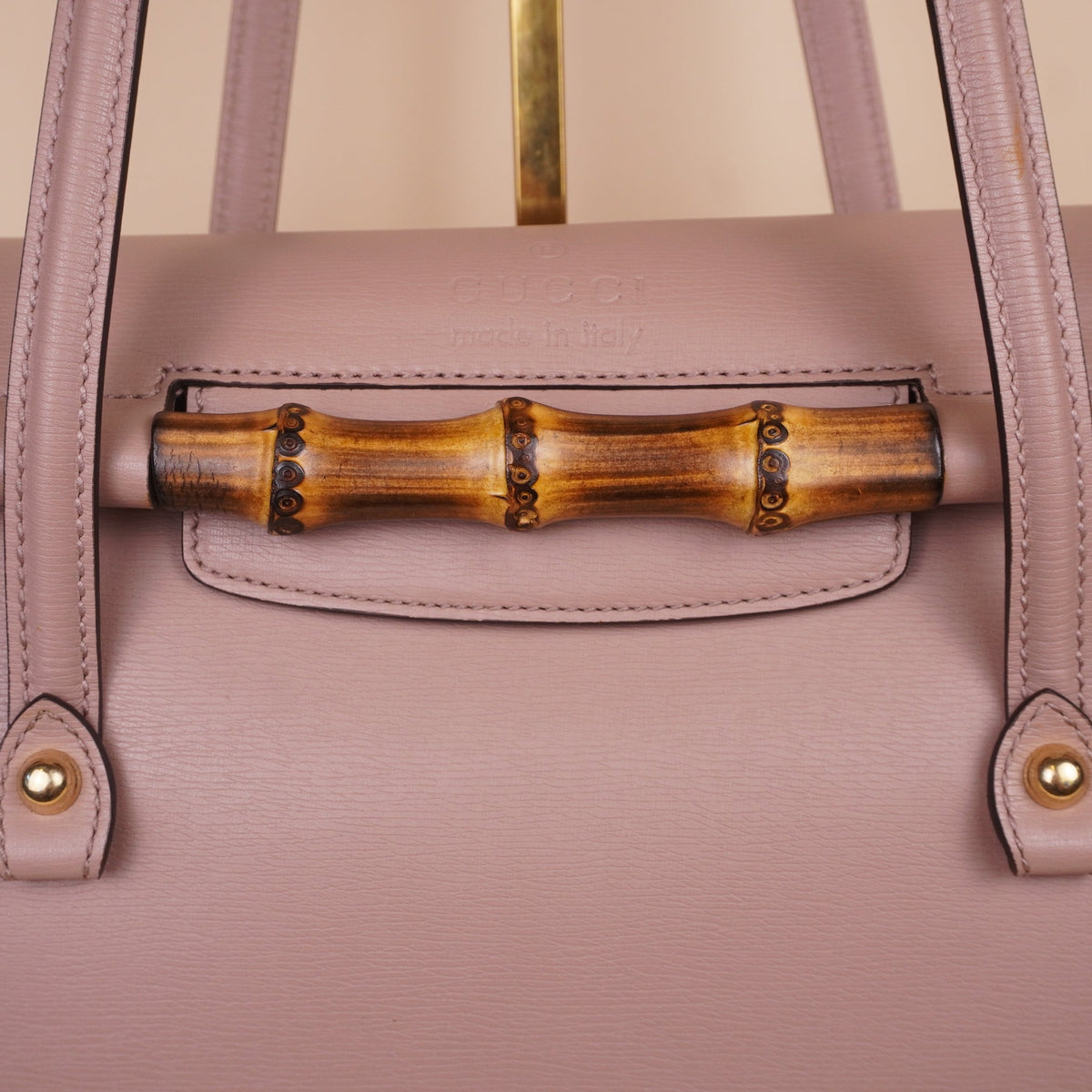 PRE-OWNED GG Medium New Bullet Bamboo Shoulder Bag Old Rose