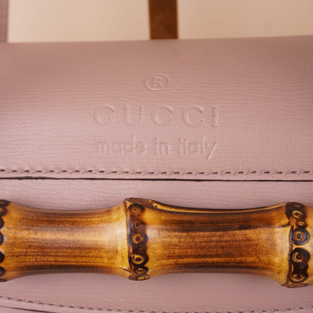 PRE-OWNED GG Medium New Bullet Bamboo Shoulder Bag Old Rose