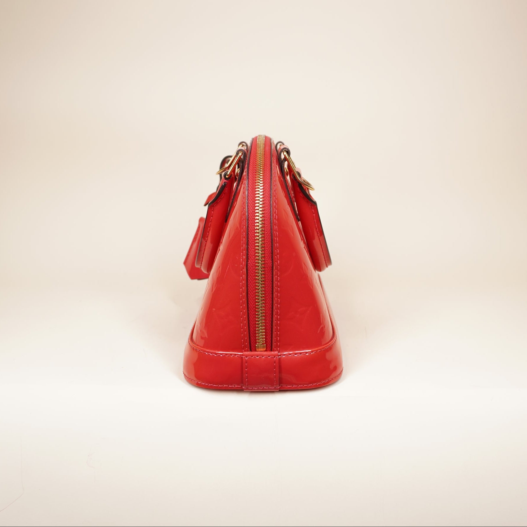 PRE-OWNED LV Vernis Alma BB Red Shoulder Bag