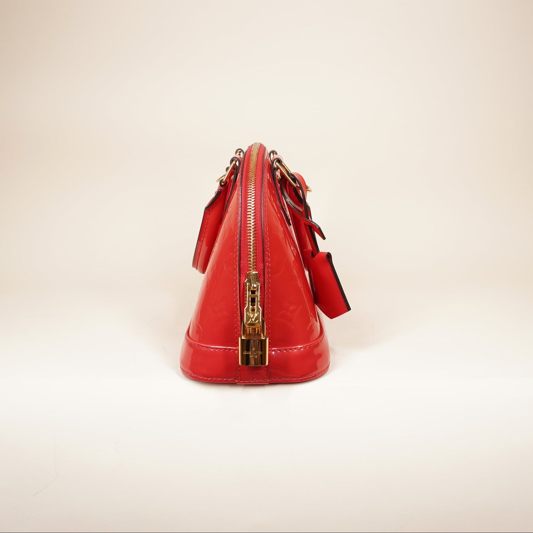 PRE-OWNED LV Alma BB Pink Vernis Shoulder Bag