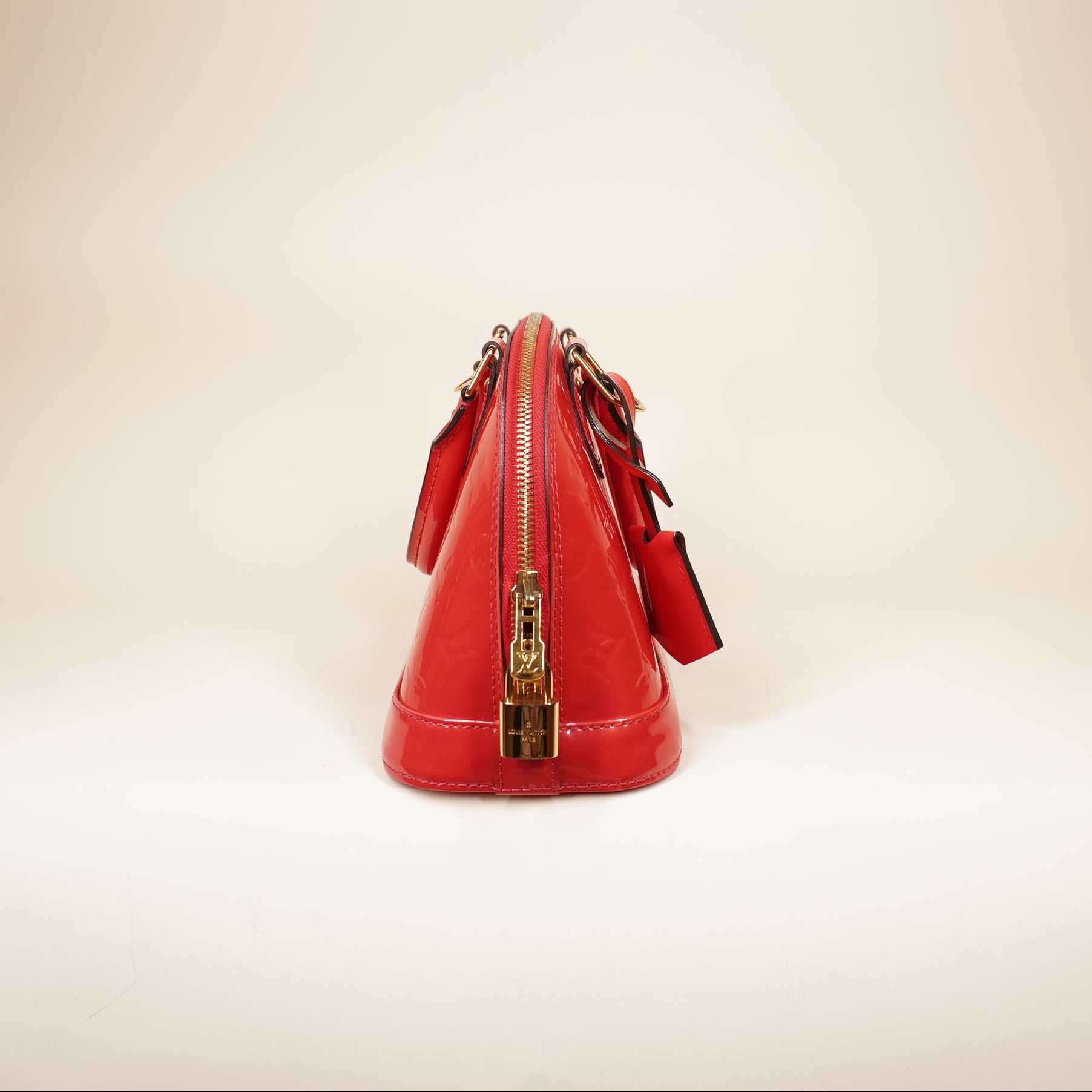 PRE-OWNED LV Vernis Alma BB Red Shoulder Bag
