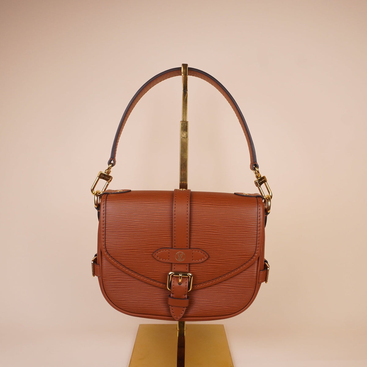 PRE-OWNED LV Saumur BB Epi Leather Cognac Shoulder Bag