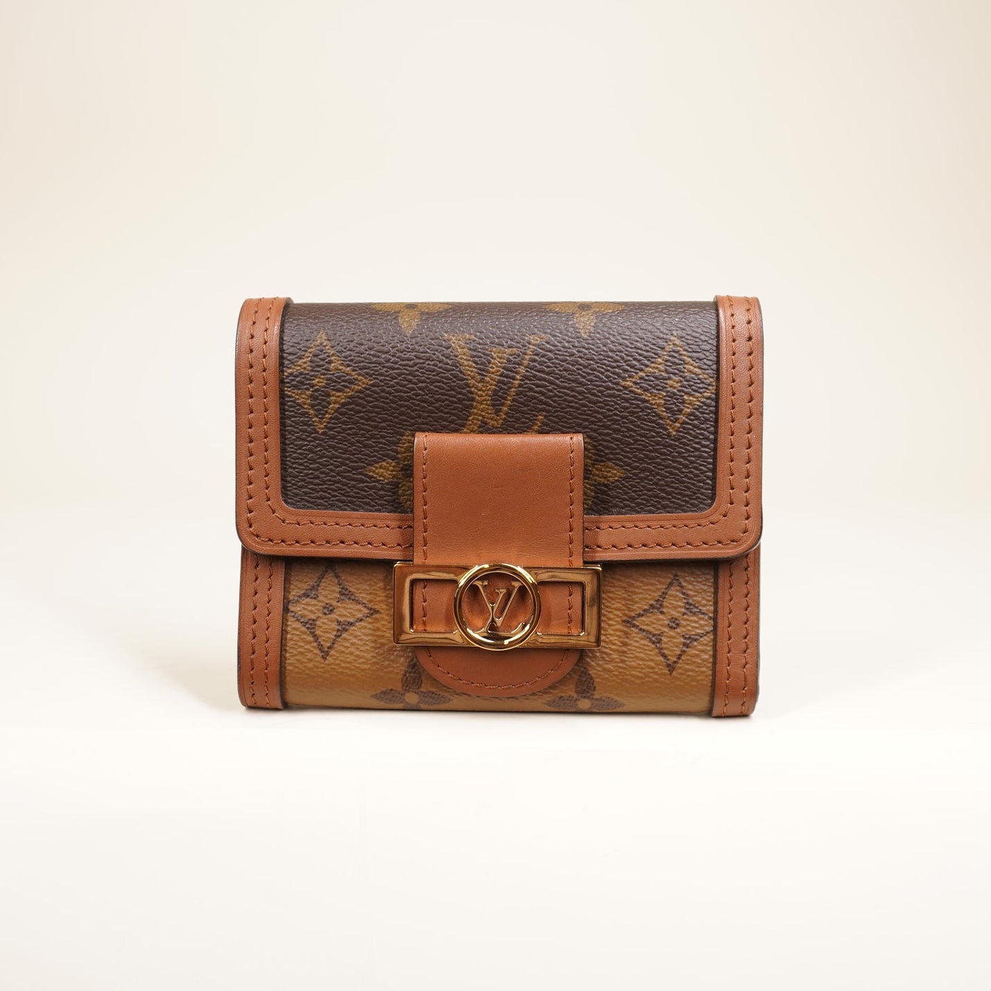 PRE-OWNED LV Dauphine Compact Brown Wallet