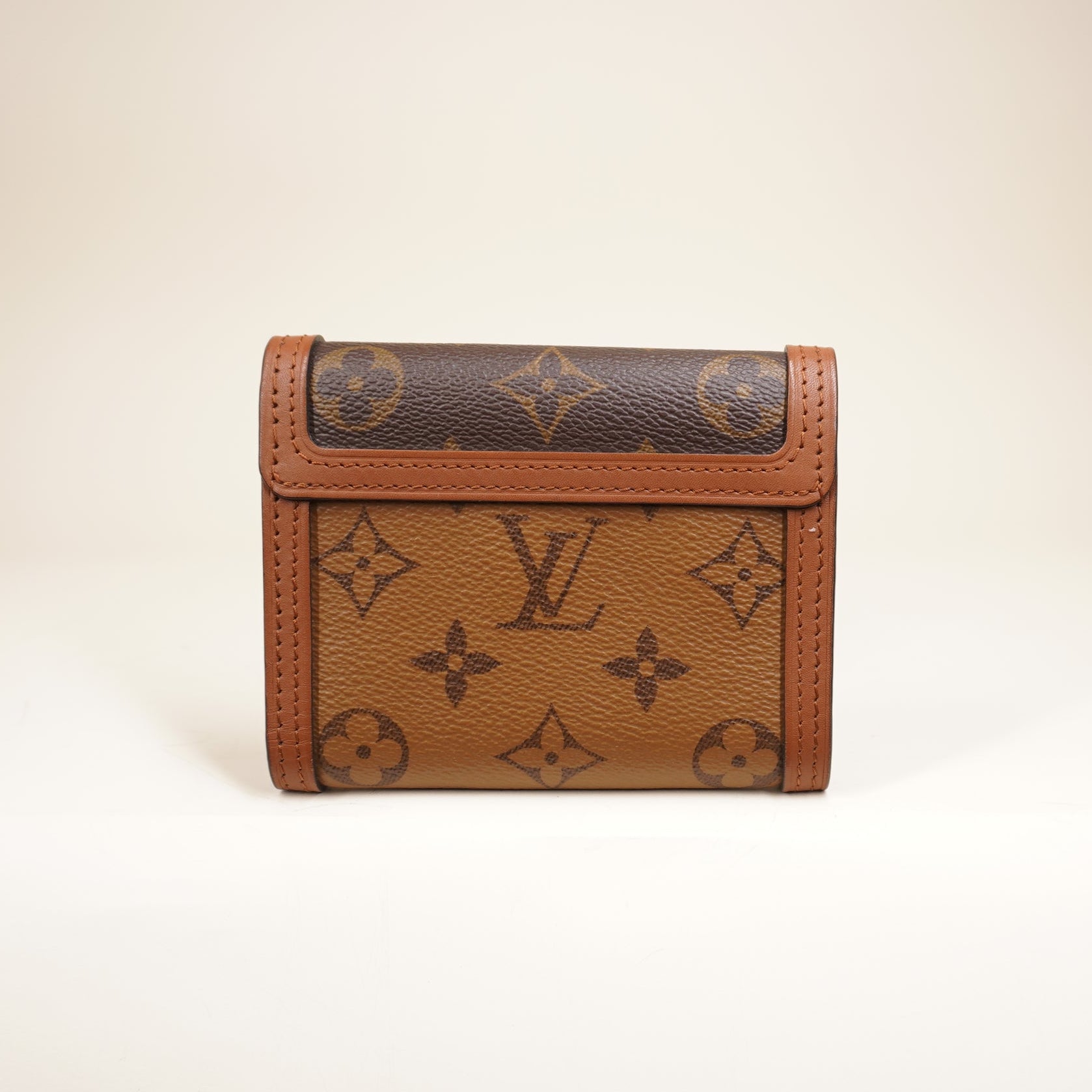 PRE-OWNED LV Dauphine Compact Brown Wallet