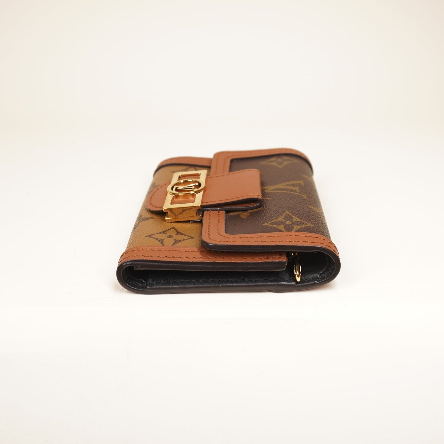 PRE-OWNED LV Dauphine Compact Brown Wallet