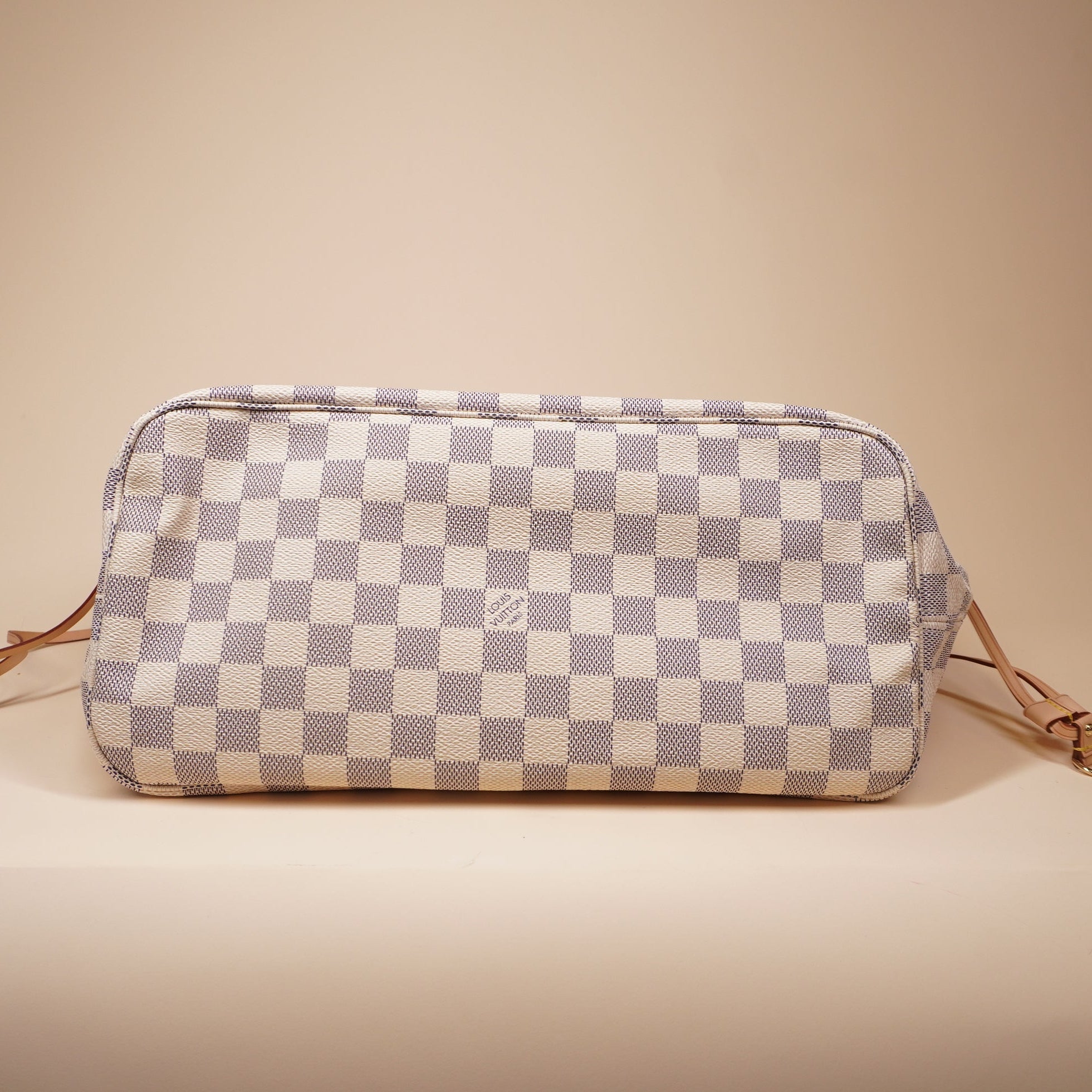 PRE-OWNED LV Neverfull MM Damier Azur Shoulder Bag