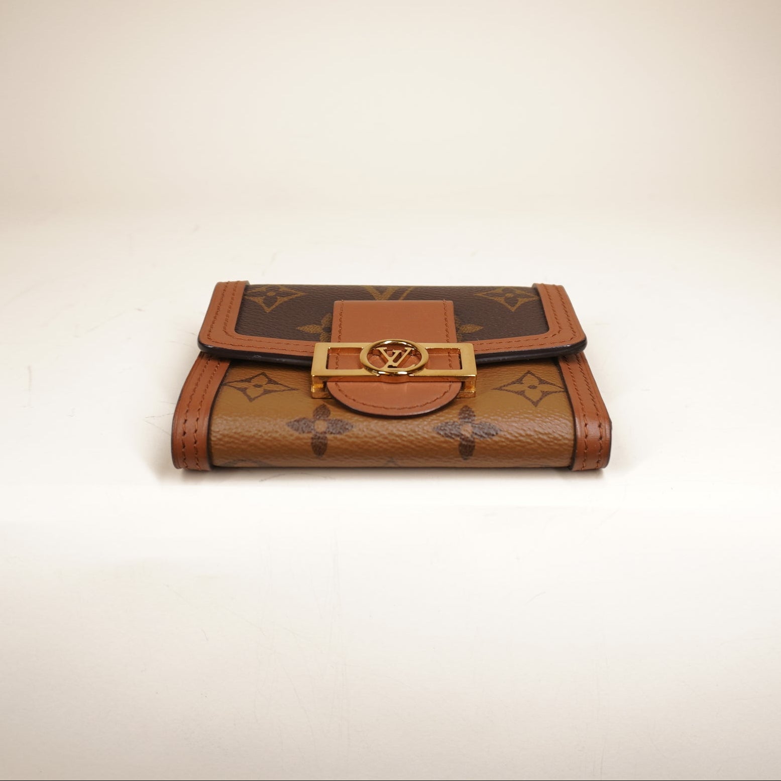 PRE-OWNED LV Dauphine Compact Brown Wallet