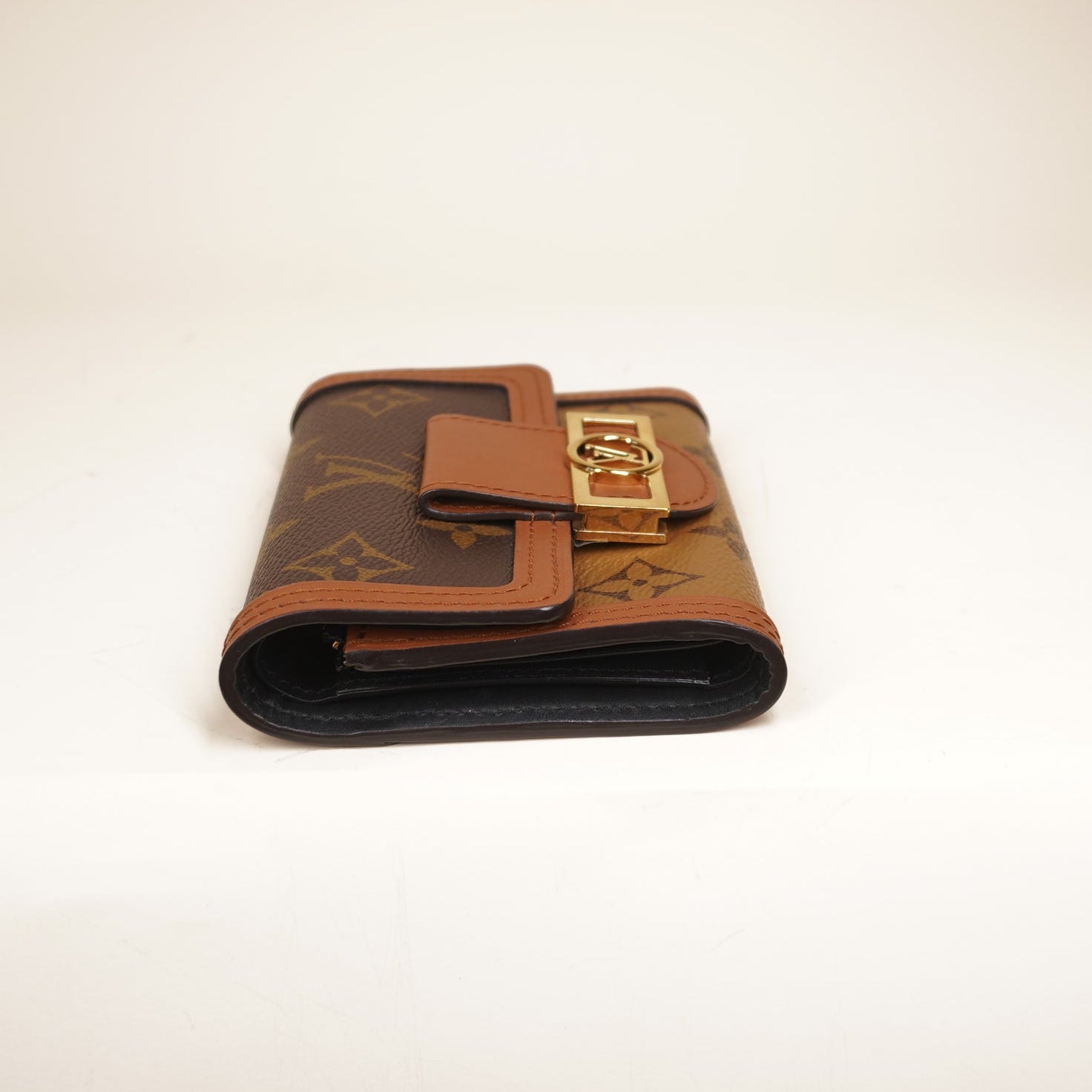 PRE-OWNED LV Dauphine Compact Brown Wallet