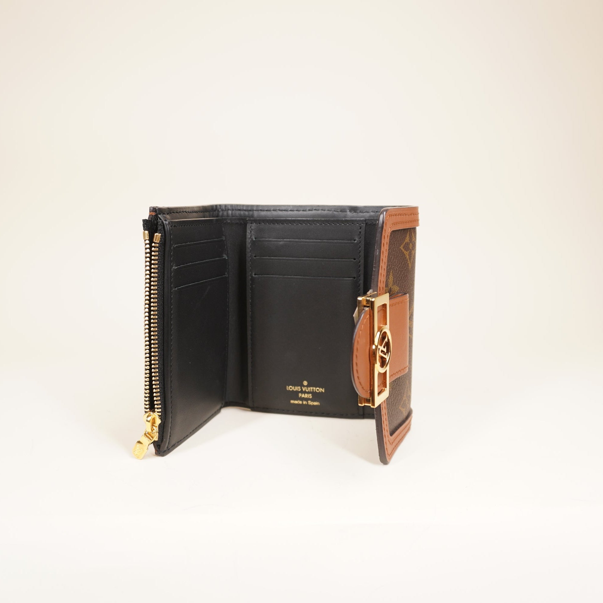 PRE-OWNED LV Dauphine Compact Brown Wallet