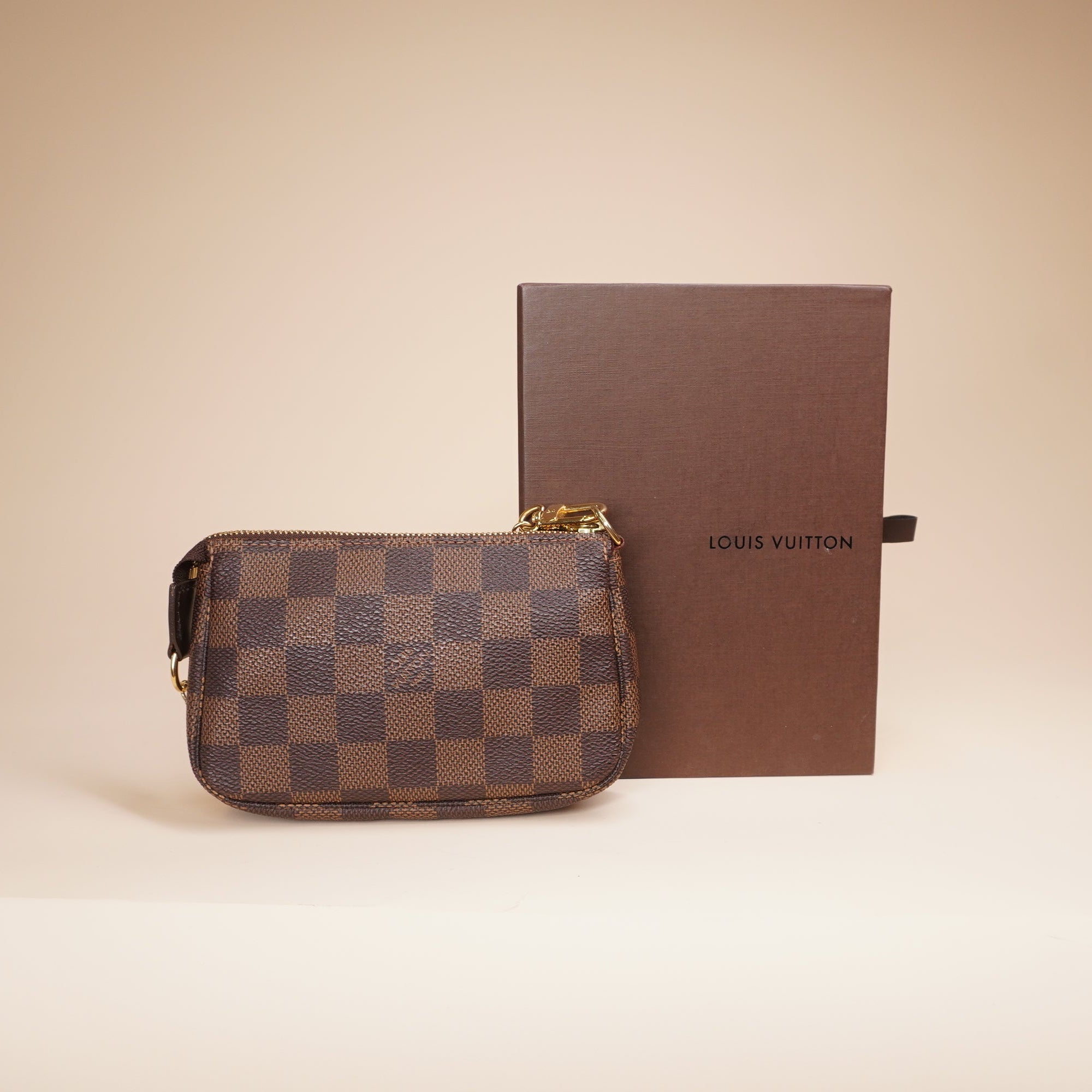 PRE-OWNED LV Damier Ebene Mini Pochette Accessories