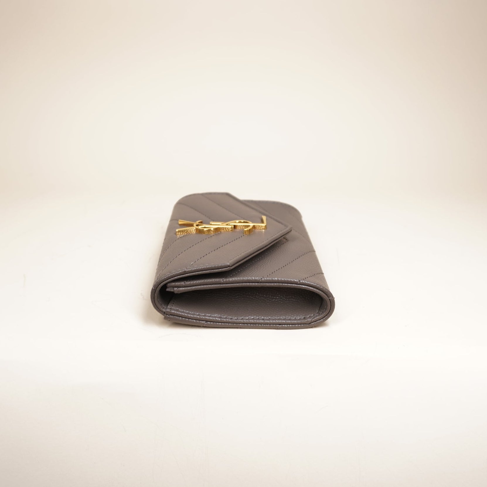 PRE-OWNED Grey Small Monogram Matelassé Envelope Wallet