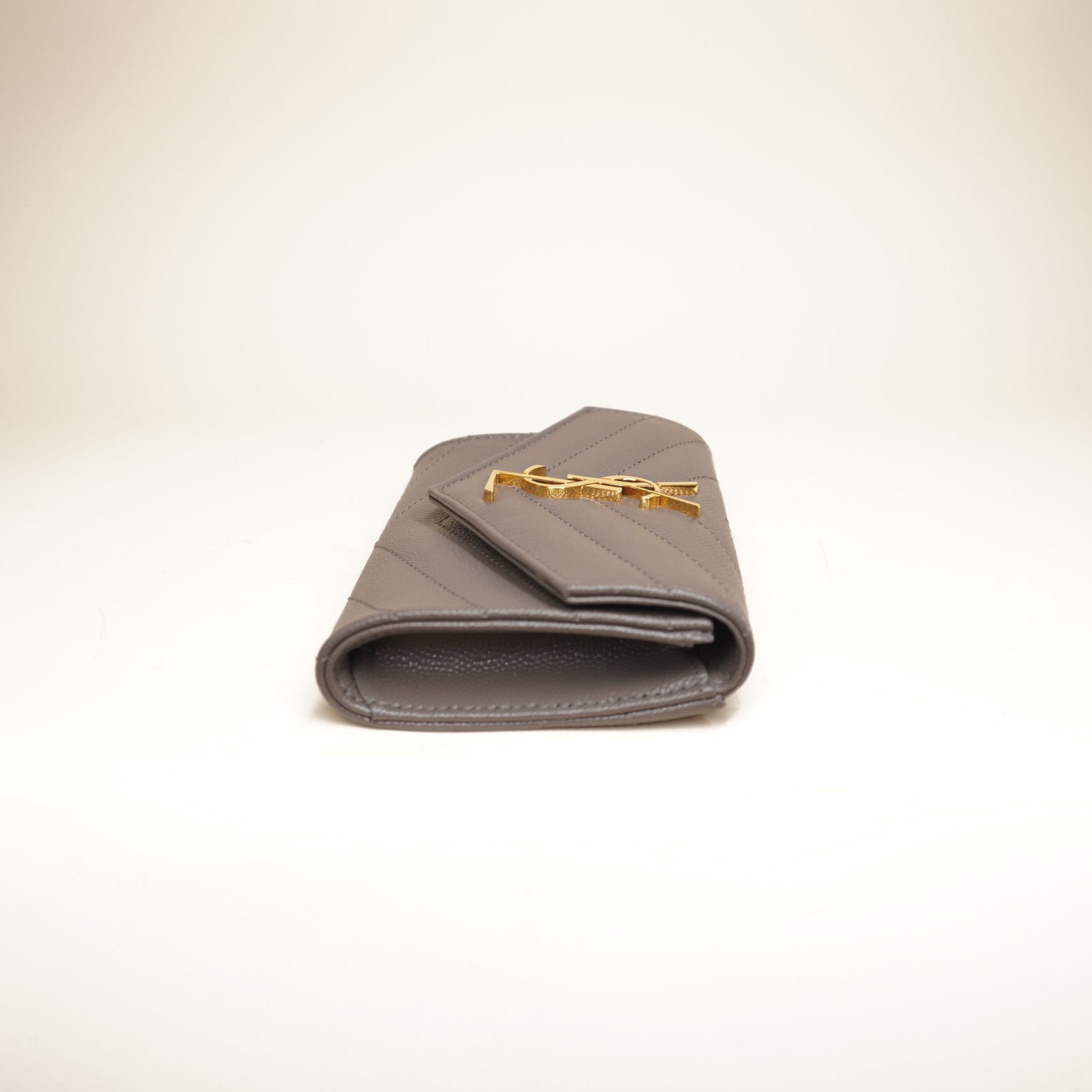 PRE-OWNED Grey Small Monogram Matelassé Envelope Wallet