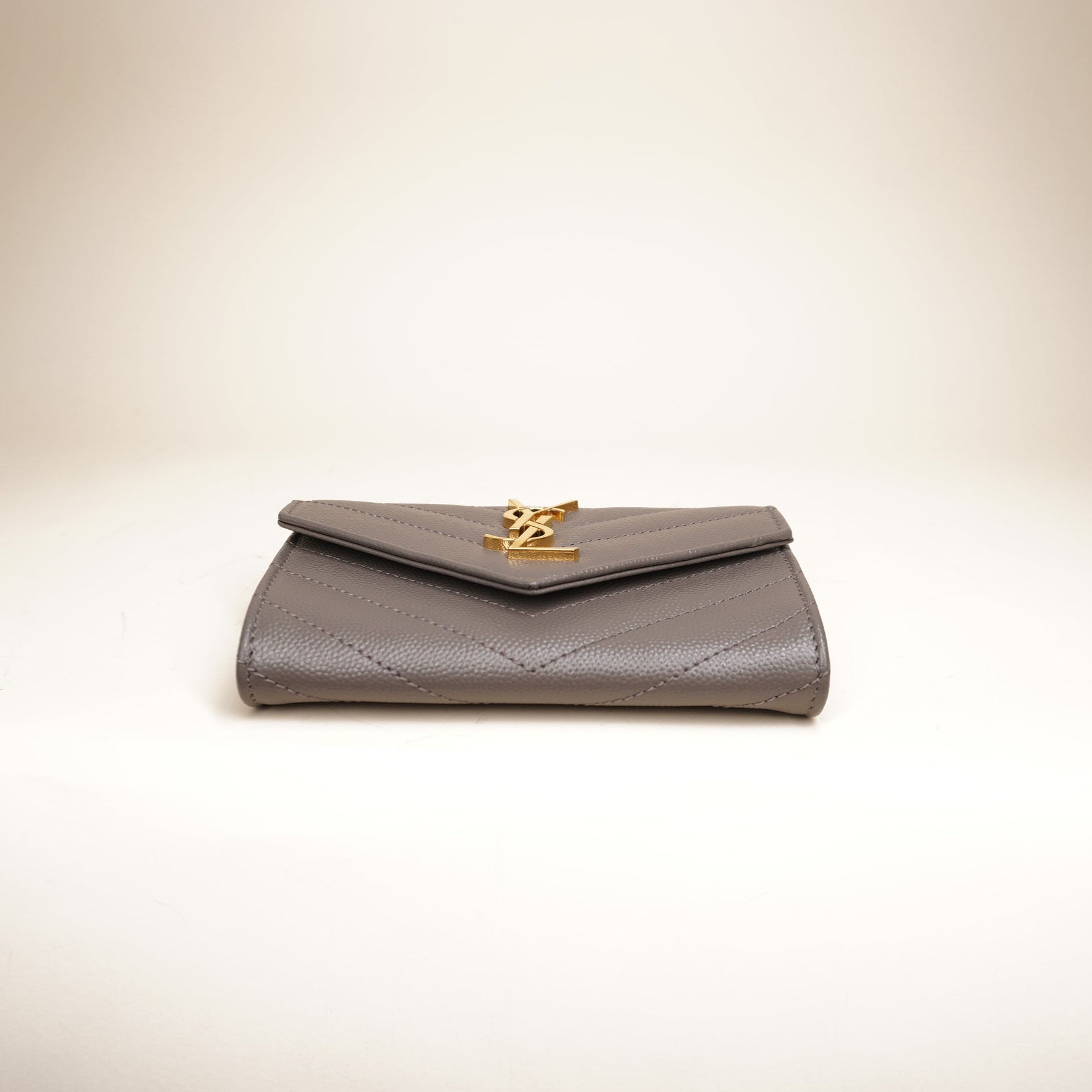 PRE-OWNED Grey Small Monogram Matelassé Envelope Wallet