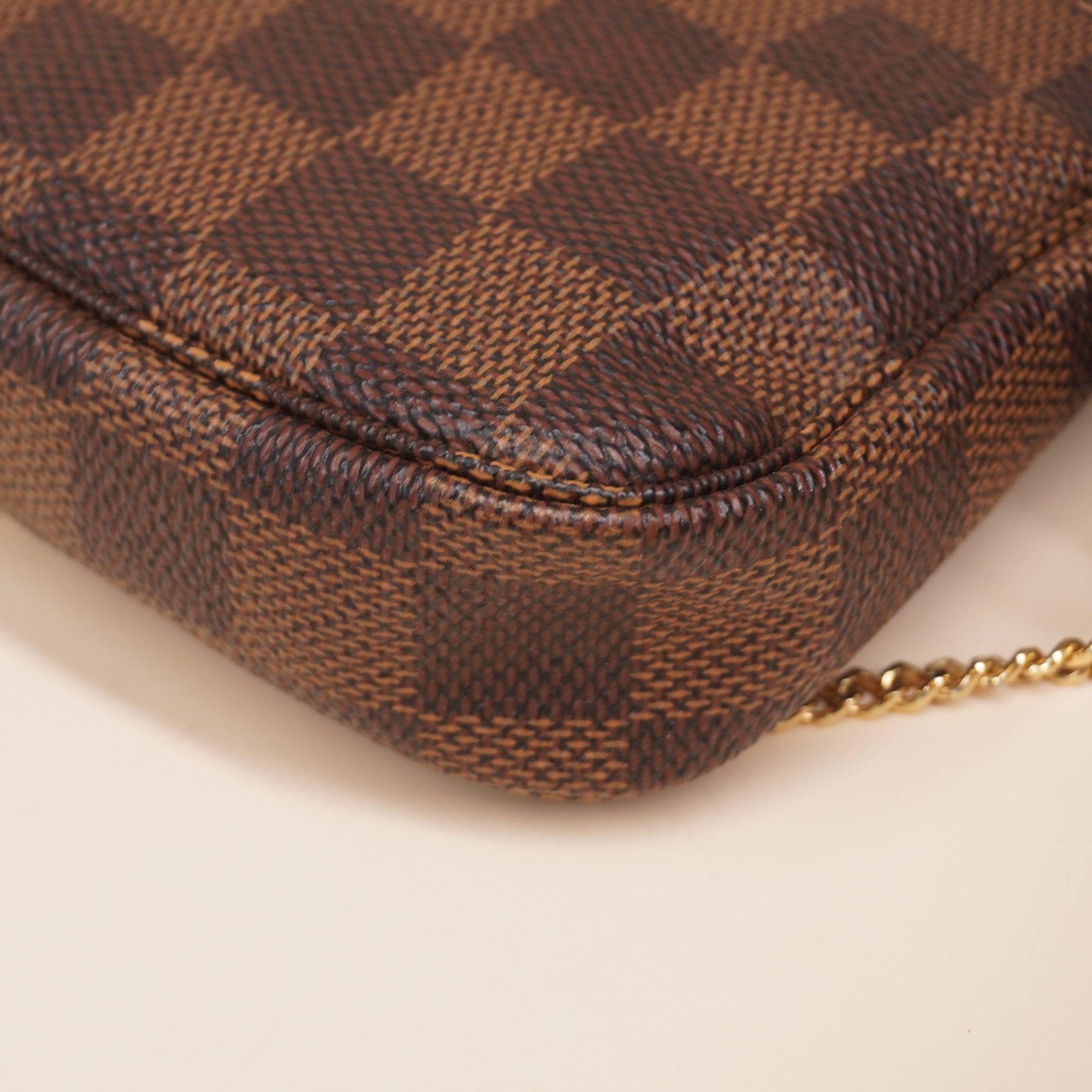 PRE-OWNED LV Damier Ebene Mini Pochette Accessories