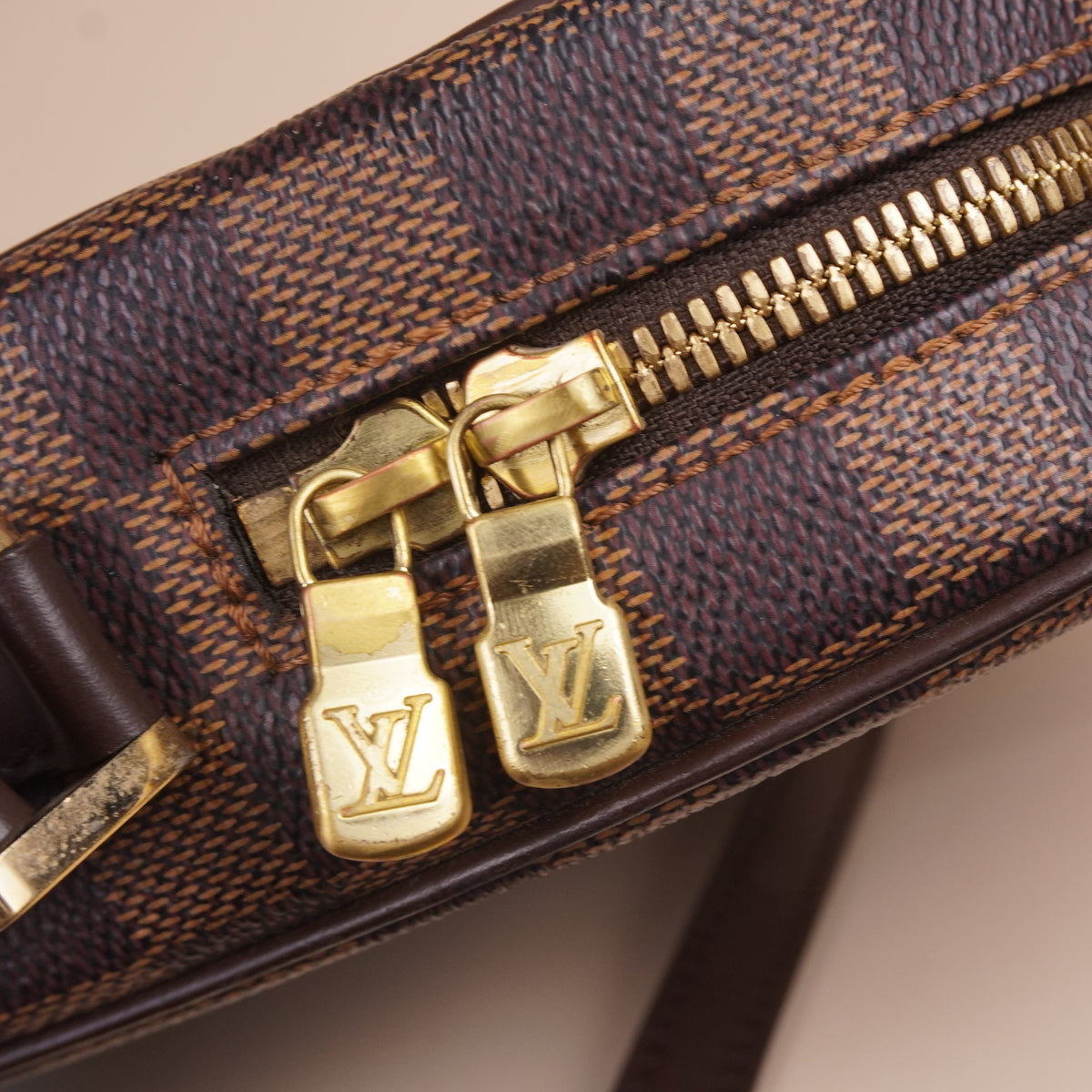 PRE-OWNED LV Ipanema PM Damier Ebene Shoulder Bag