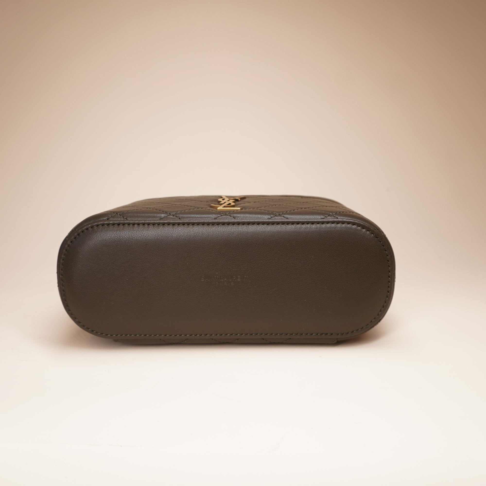 PRE-OWNED Lambskin Quilted Gaby Vanity Case Crossbody Bag