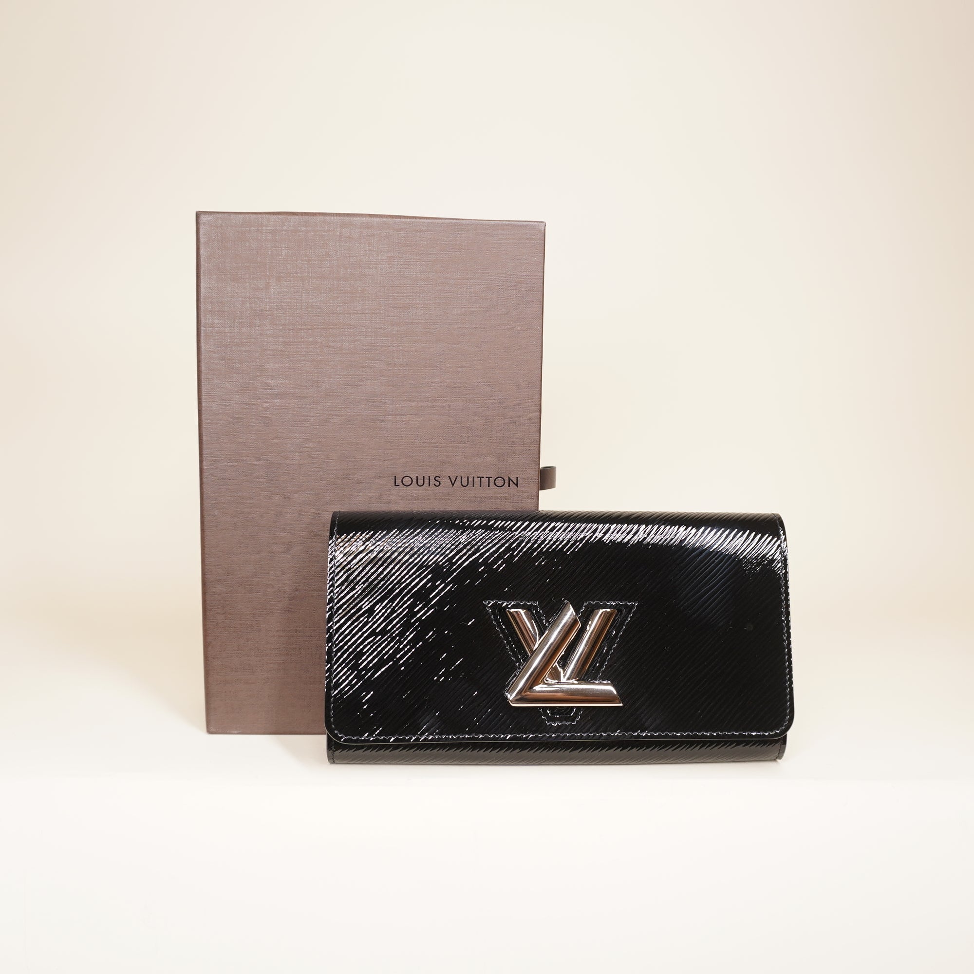 PRE-OWNED LV Epi Twist Long Wallet Black