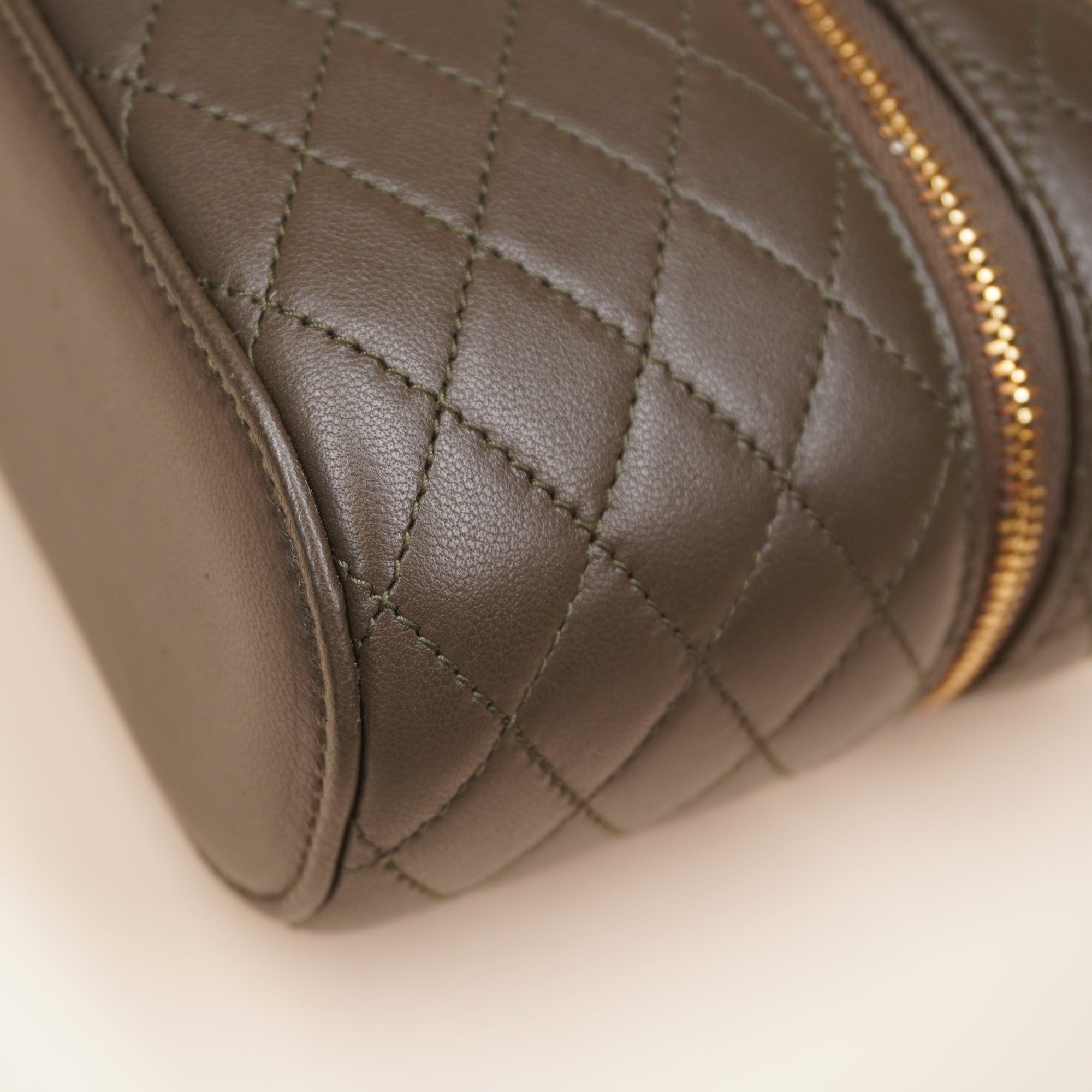 PRE-OWNED Lambskin Quilted Gaby Vanity Case Crossbody Bag