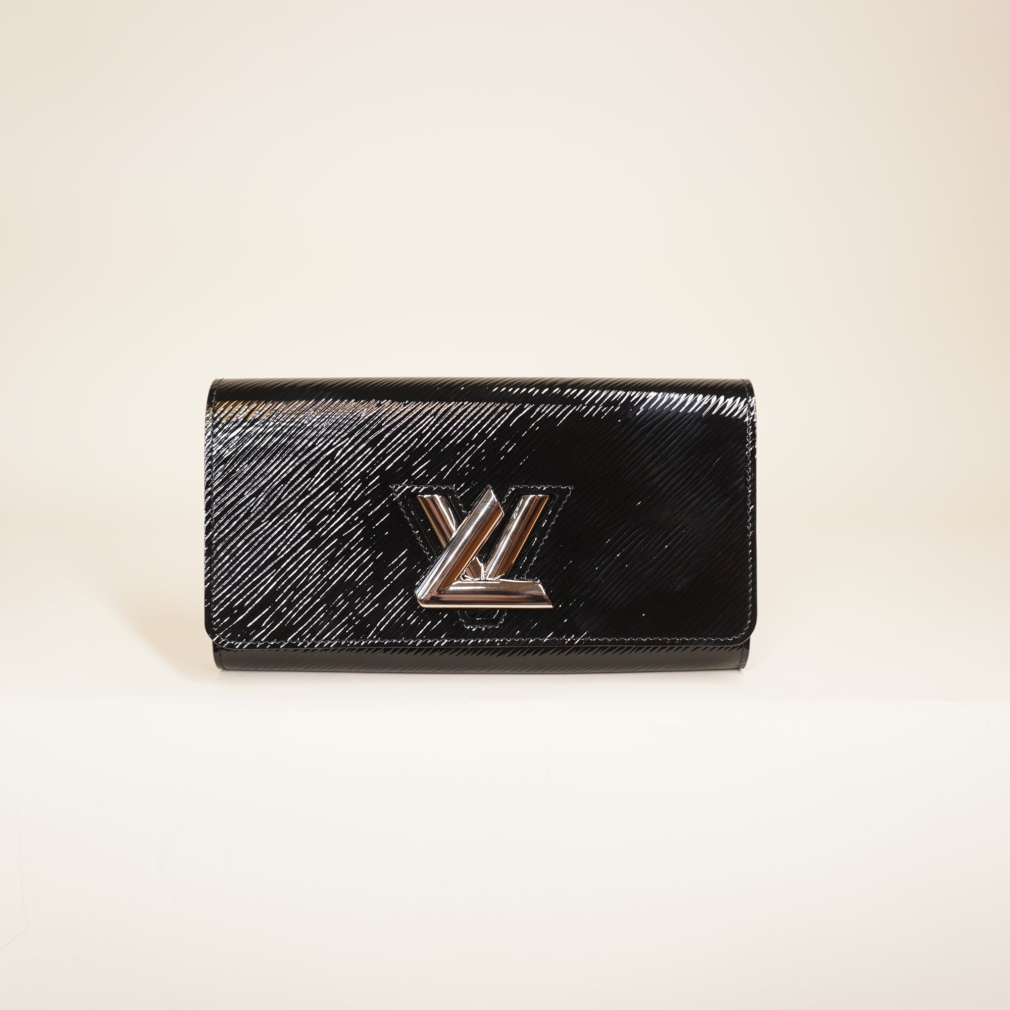 PRE-OWNED LV Epi Twist Long Wallet Black