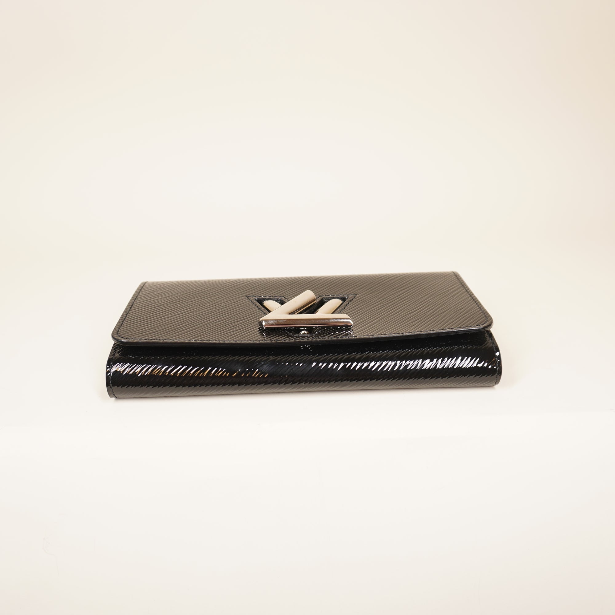 PRE-OWNED LV Epi Twist Long Wallet Black