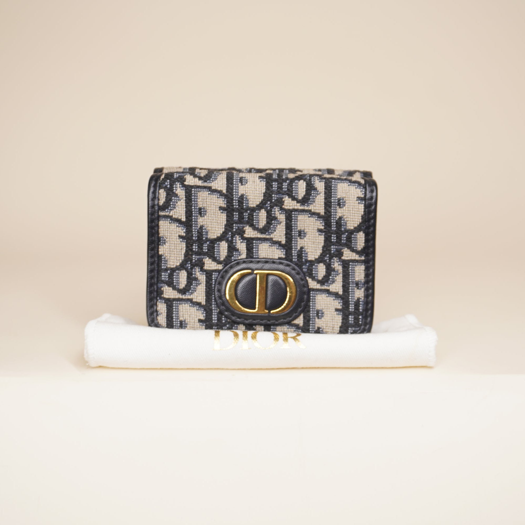 PRE-OWNED Oblique Compact Wallet Blue