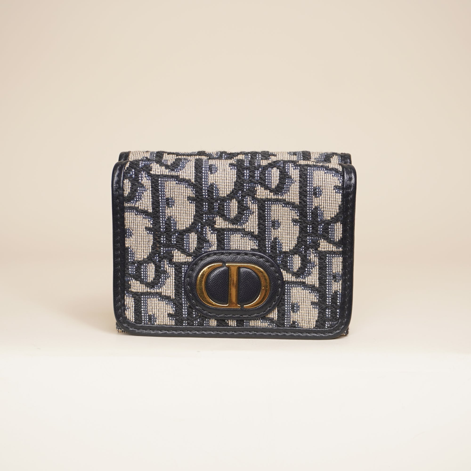 PRE-OWNED Oblique Compact Wallet Blue