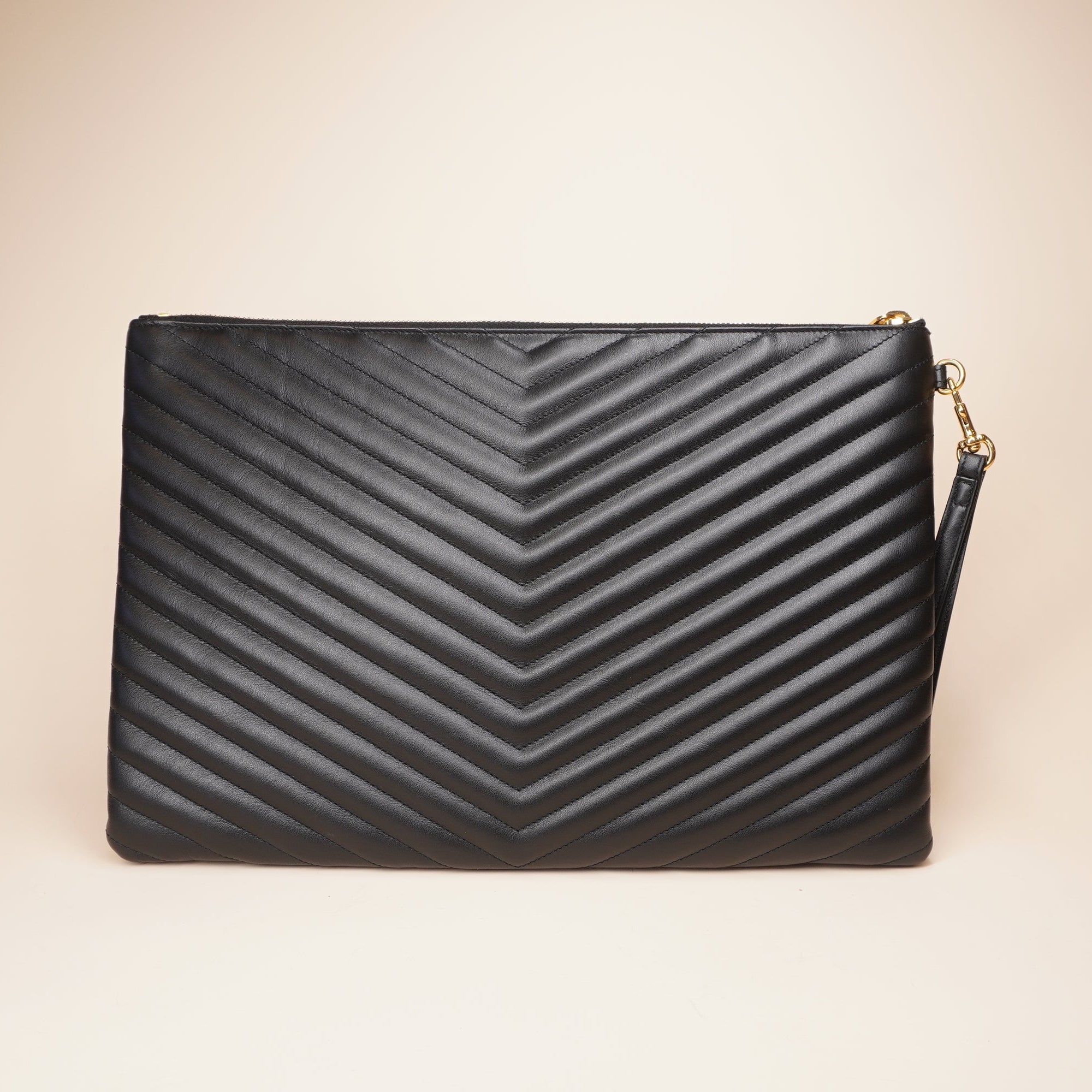 PRE-OWNED YSL Cassandre Matelassé Pouch In Leather