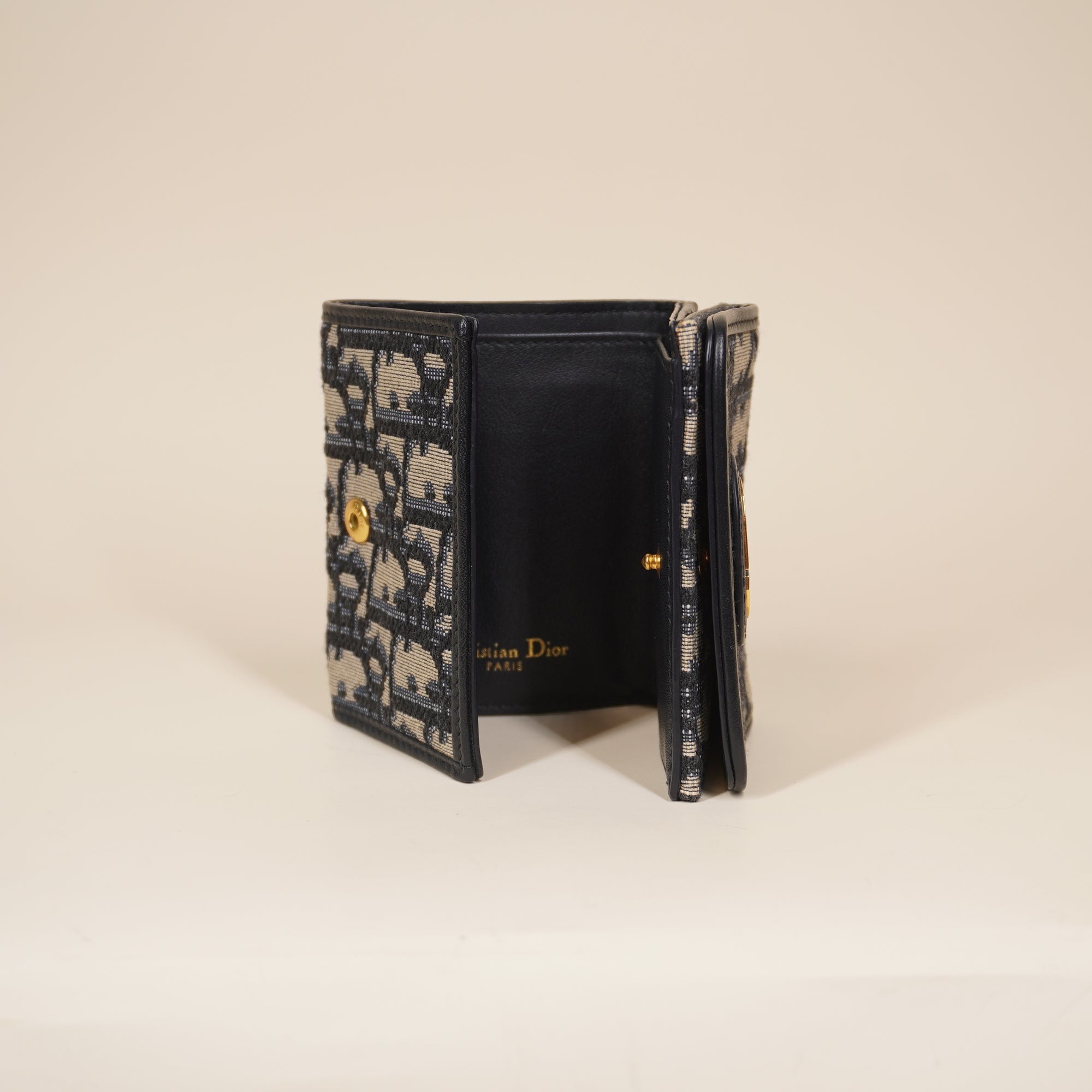 PRE-OWNED Oblique Compact Wallet Blue