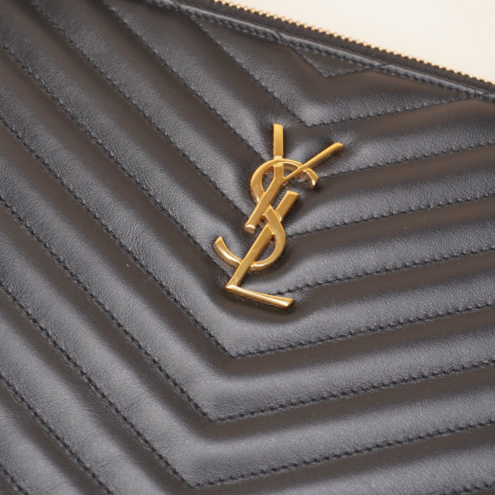 PRE-OWNED YSL Cassandre Matelassé Pouch In Leather