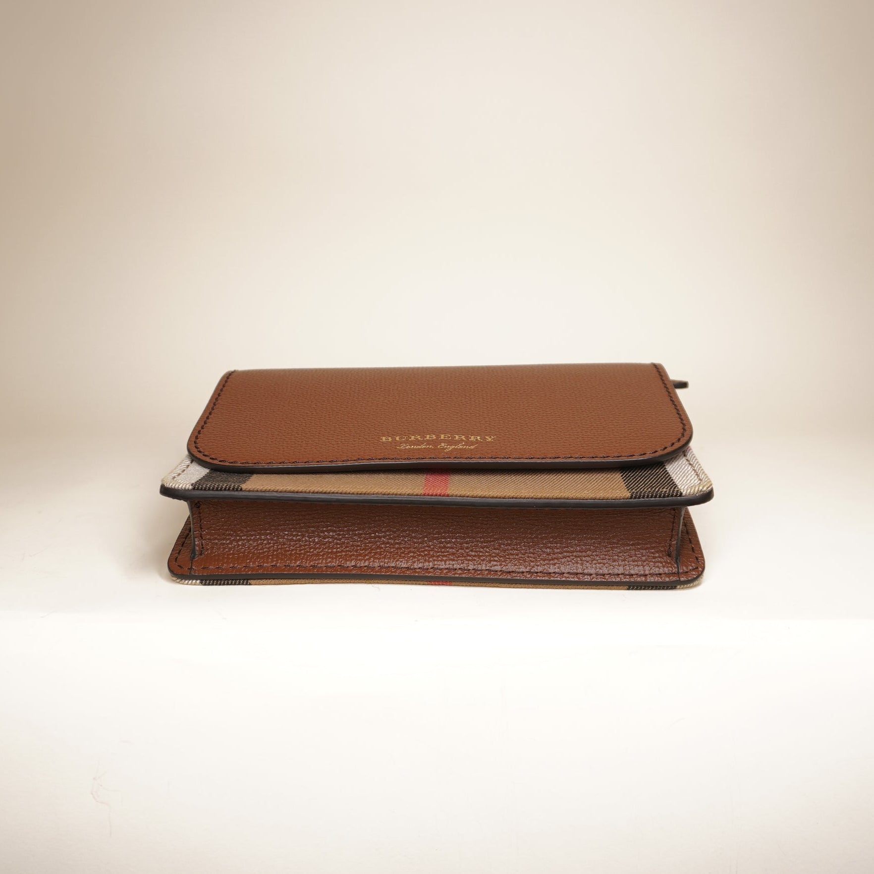 PRE-OWNED Hampshire Leather Nova Check Crossbody Bag