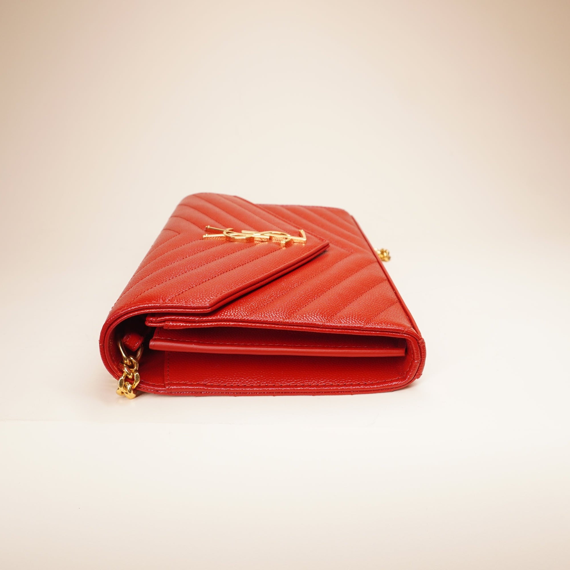 PRE-OWNED YSL Red Cassandre Envelope Crossbody Bag