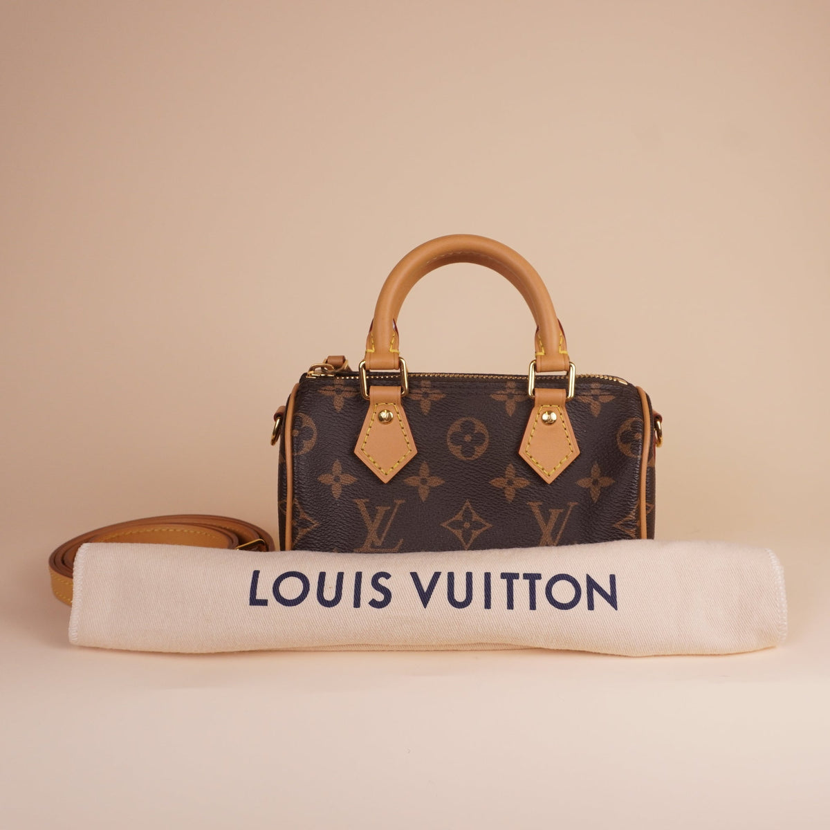 PRE-OWNED LV Monogram Canvas Nano Speedy Bandouliere