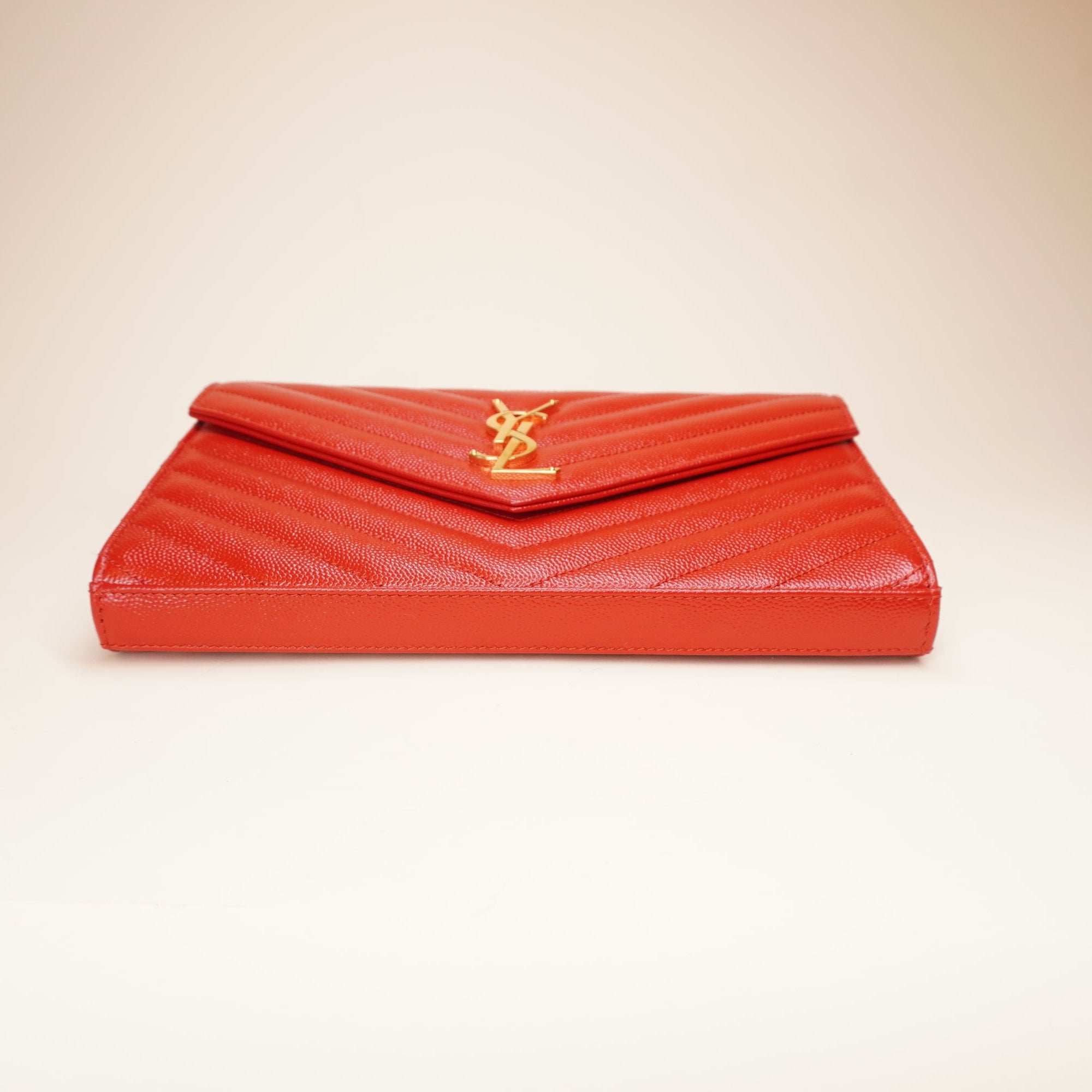 PRE-OWNED YSL Red Cassandre Envelope Crossbody Bag