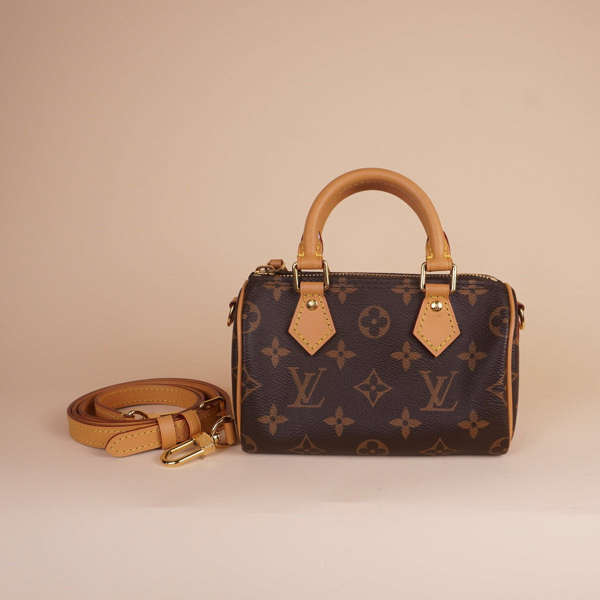 PRE-OWNED LV Monogram Canvas Nano Speedy Bandouliere