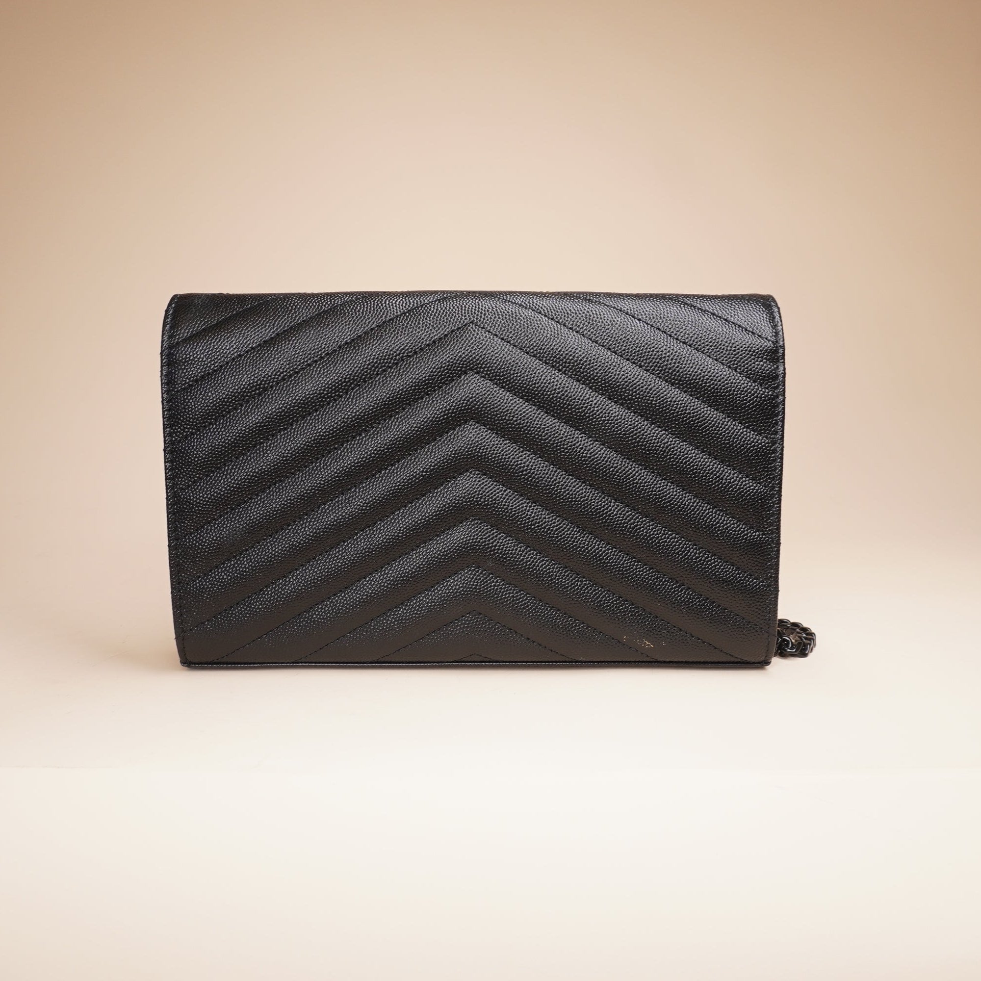 PRE-OWNED YSL Black Cassandre Envelope Crossbody Bag