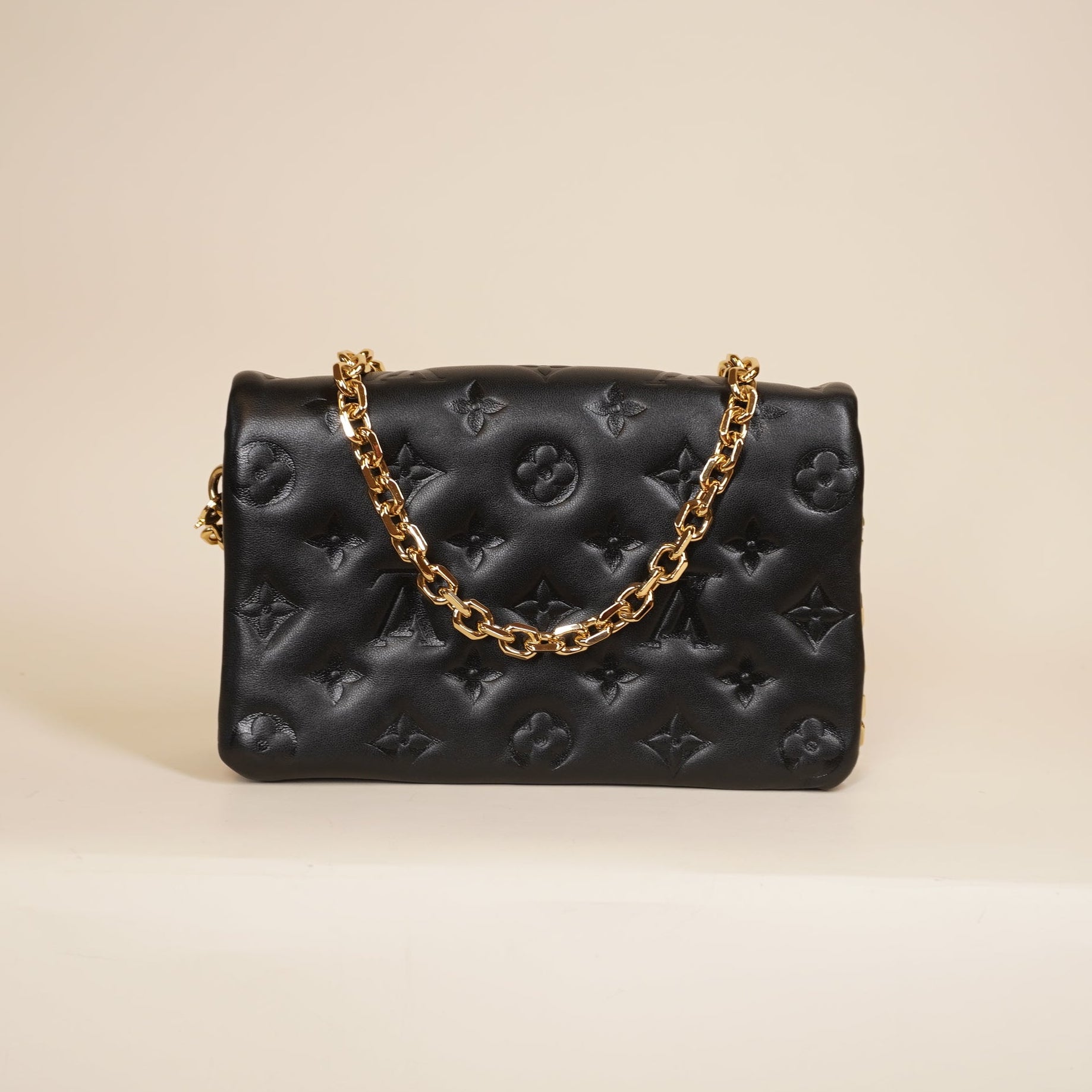 PRE-OWNED LV Monogram Embossed Pochette Coussin Shoulder Bag