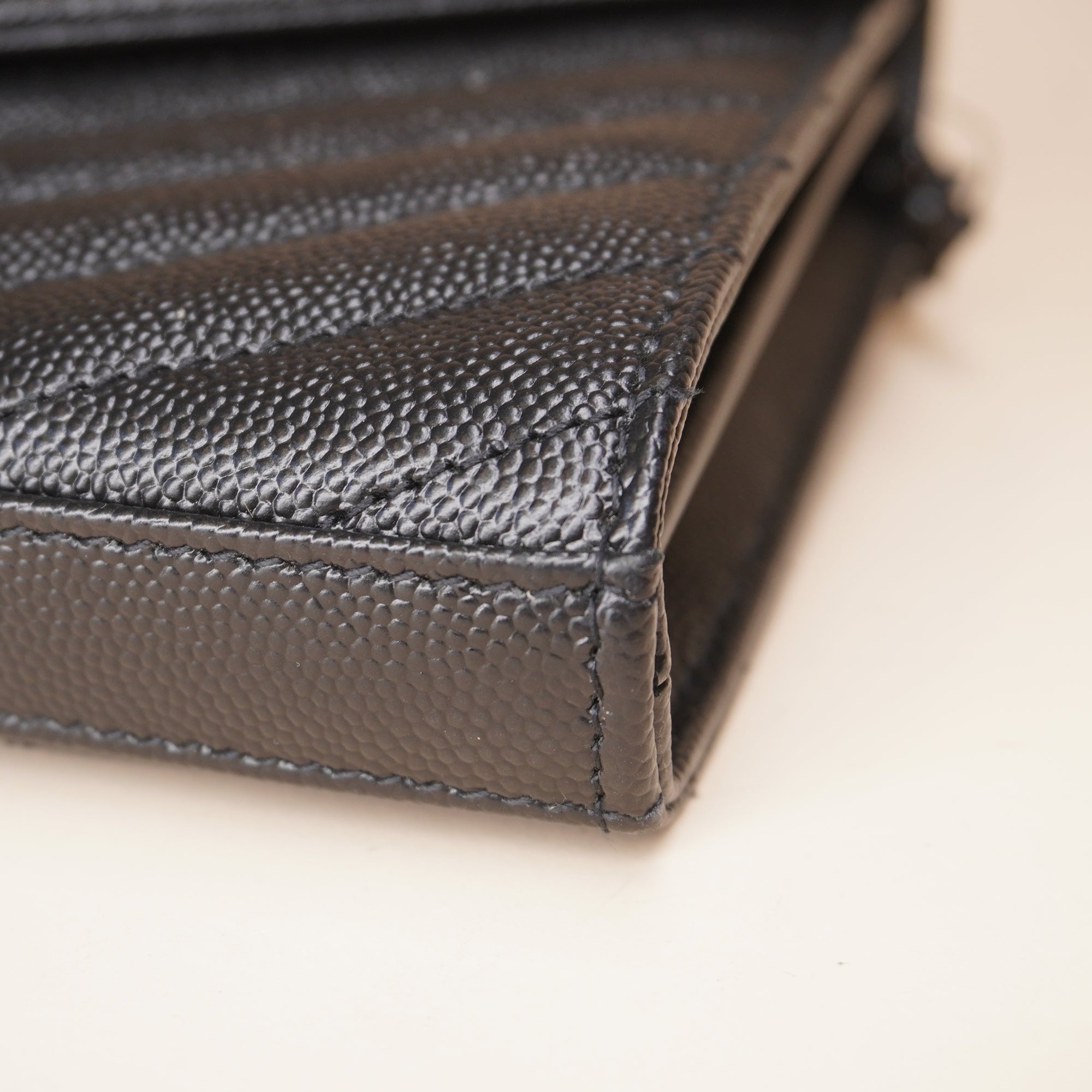 PRE-OWNED YSL Black Cassandre Envelope Crossbody Bag