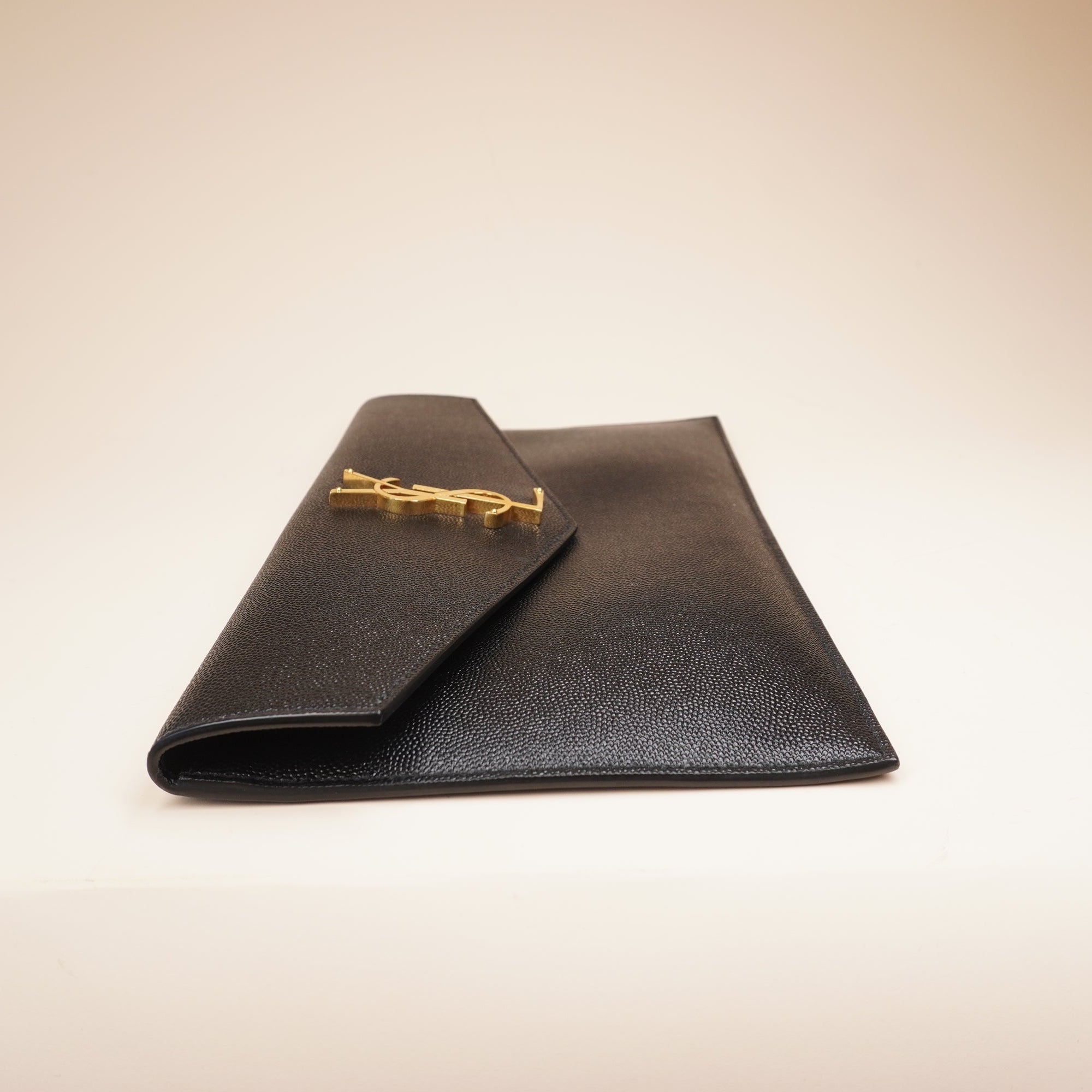 PRE-OWNED Black Leather Uptown Pouch