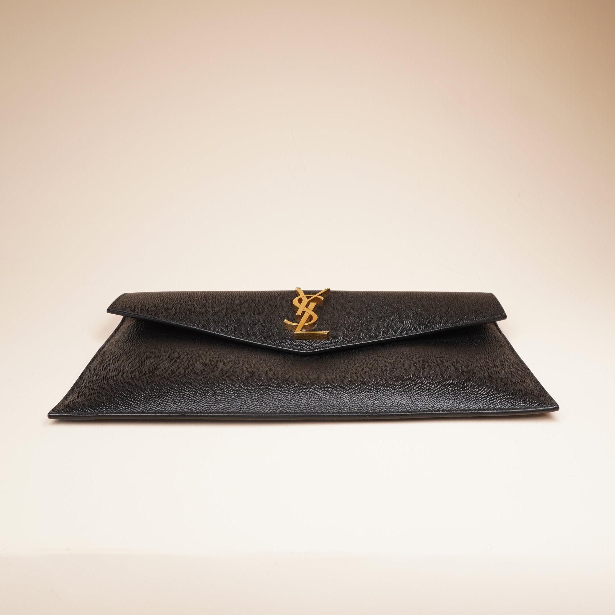 PRE-OWNED Black Leather Uptown Pouch