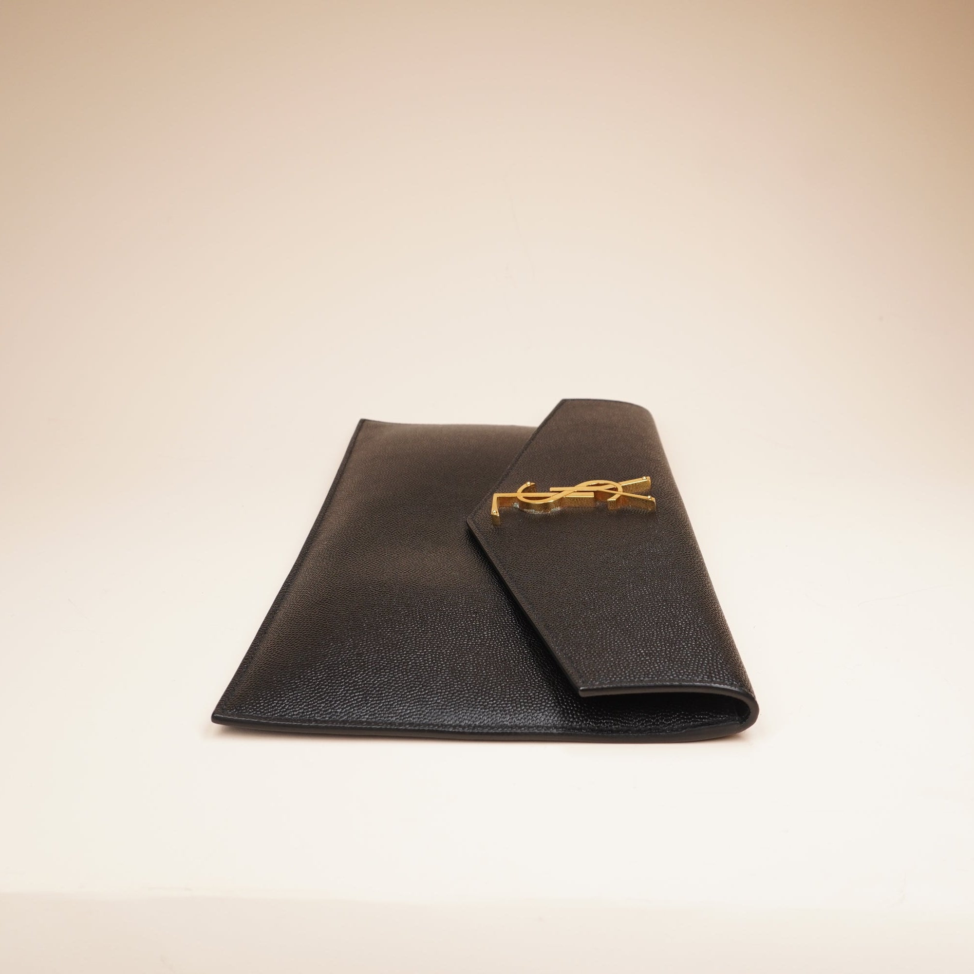 PRE-OWNED Black Leather Uptown Pouch